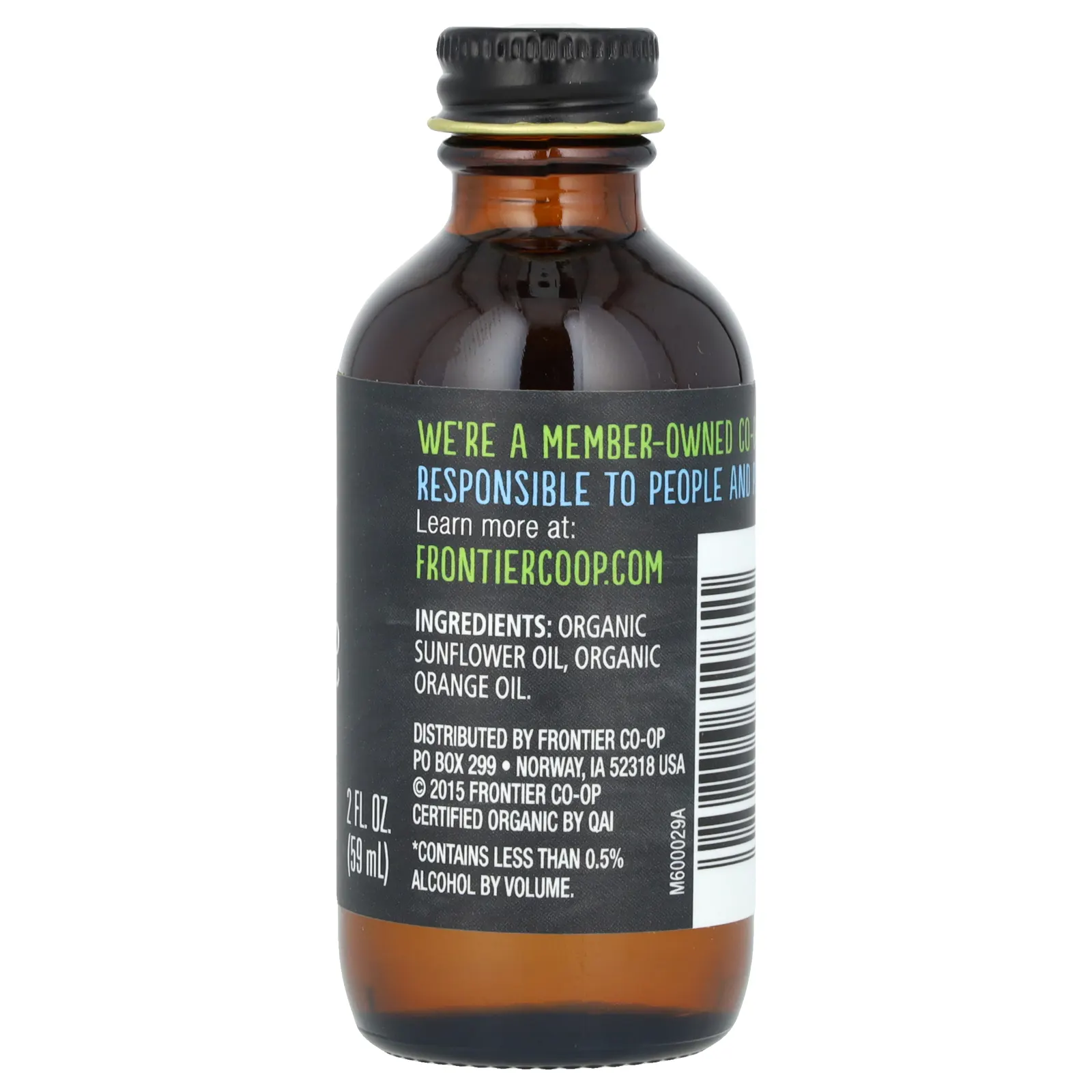 Frontier Co-op, Органический апельсиновый вкус, без спирта, 59 мл (2 жидк. Унции)