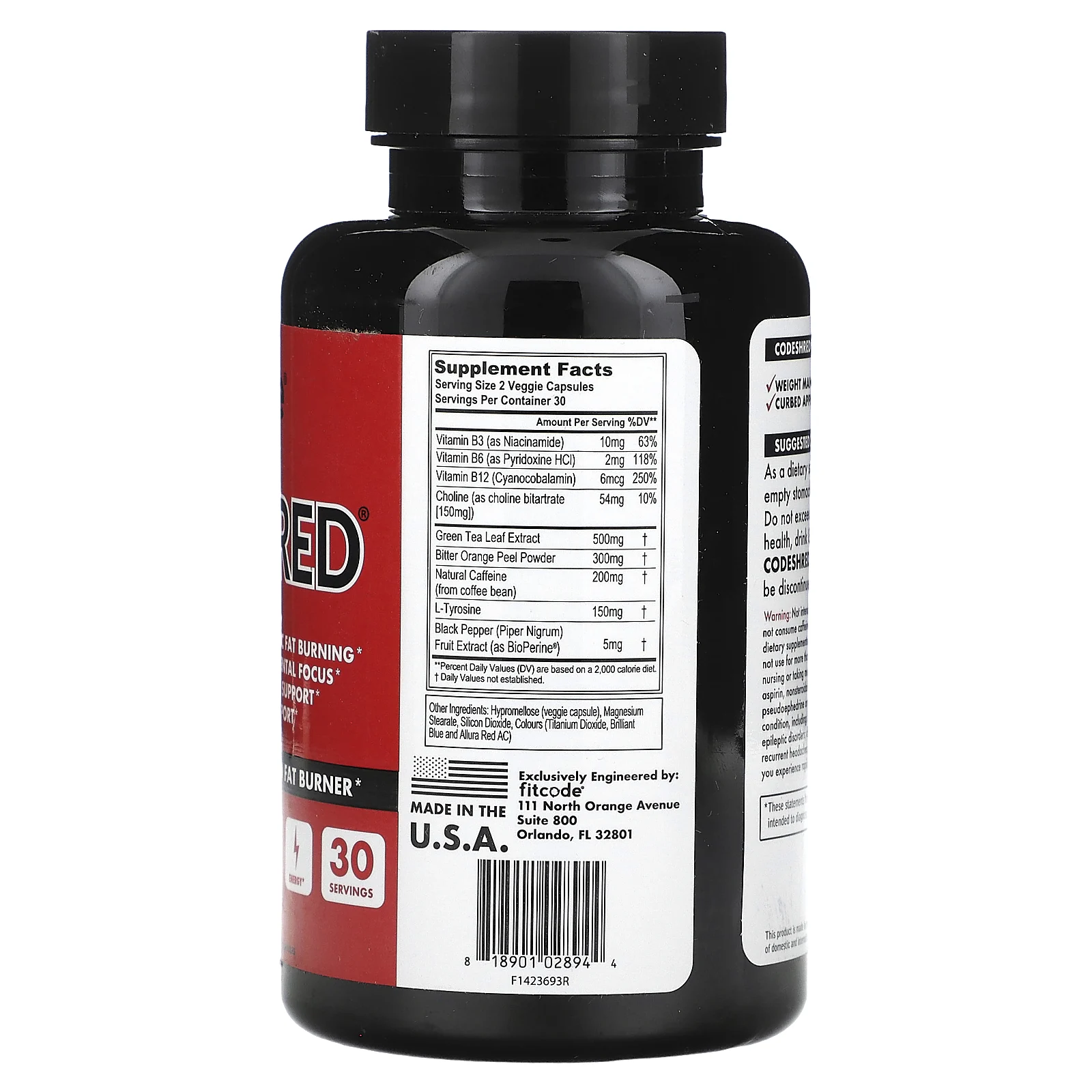 fitcode, CodeShred`` 60 растительных капсул