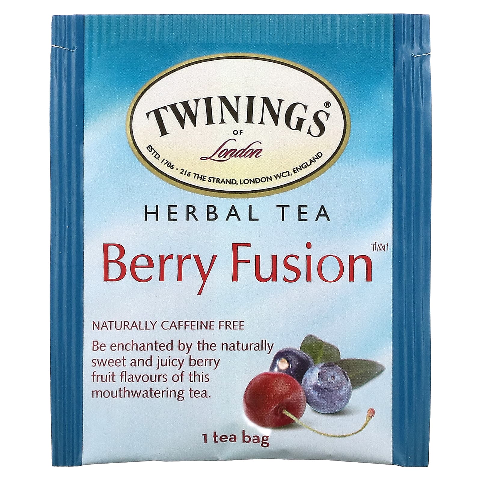 Twinings, Berry Fusion, травяной чай, без кофеина, 20 чайных пакетиков, 40 г (1,41 унции)