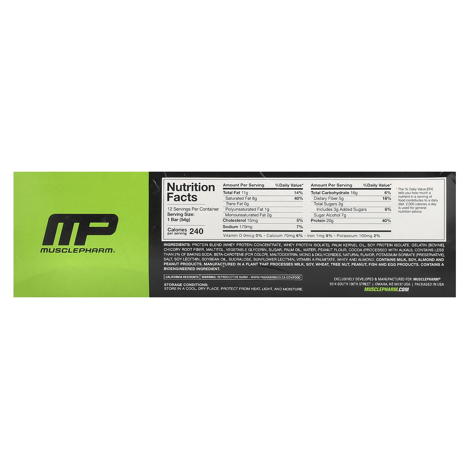 MusclePharm, Combat Sport Bar, шоколадный батончик с арахисовым маслом, 12 батончиков, 54 г (1,90 унции)