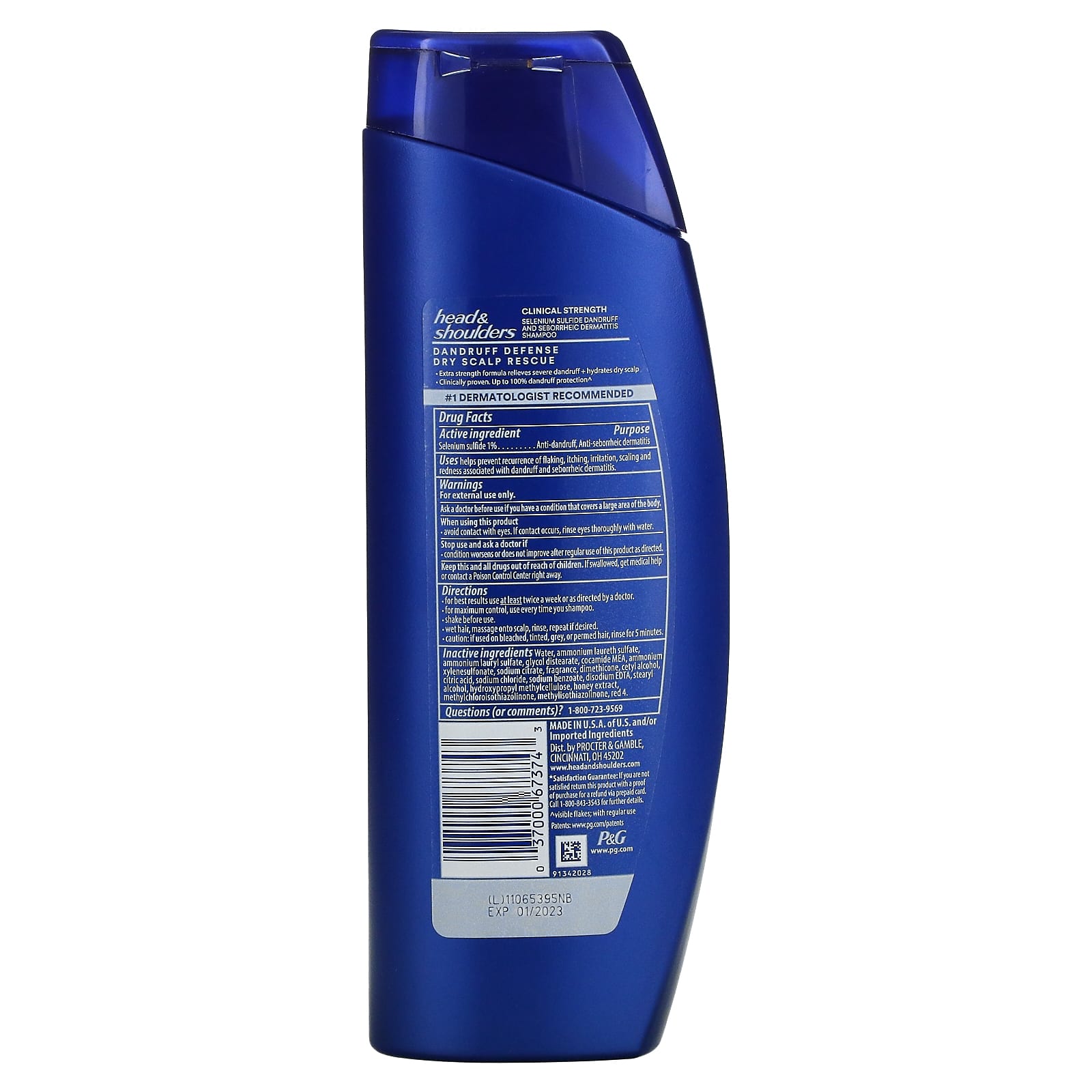 Head & Shoulders, Clinical Strength, шампунь от перхоти, средство для сухой кожи головы, 400 мл (13,5 жидк. Унции)
