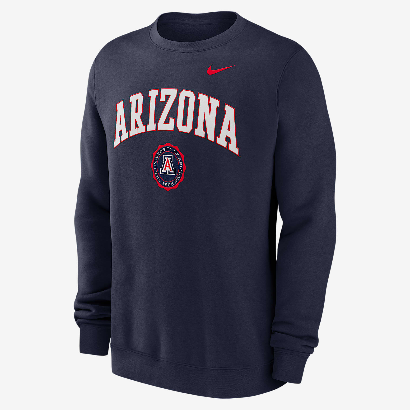 Arizona Wildcats Arched Seal Men's Nike College Pullover Crew