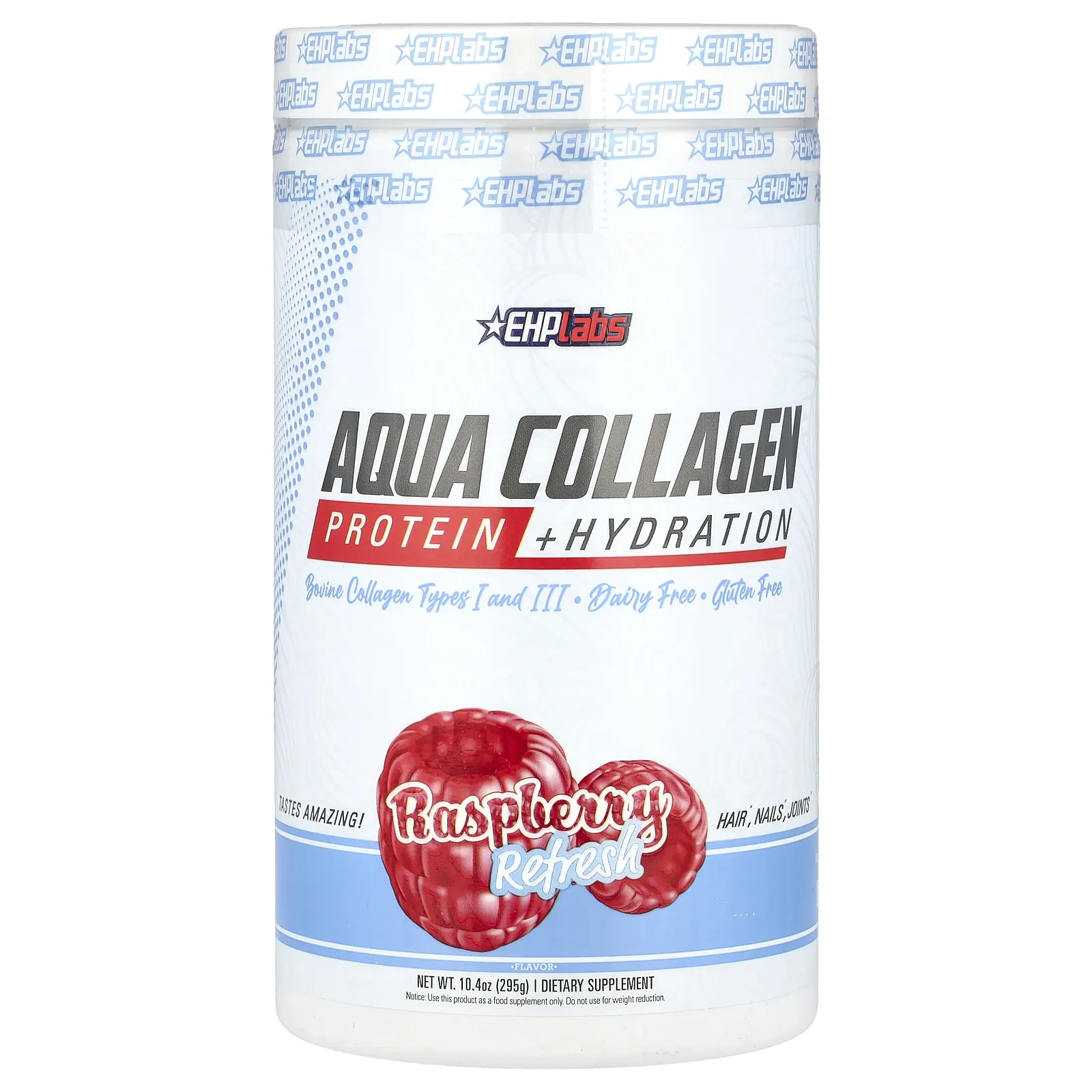 EHPlabs, Aqua Collagen, протеин и увлажнение, малиновое освежение, 295 г (10,4 унции)