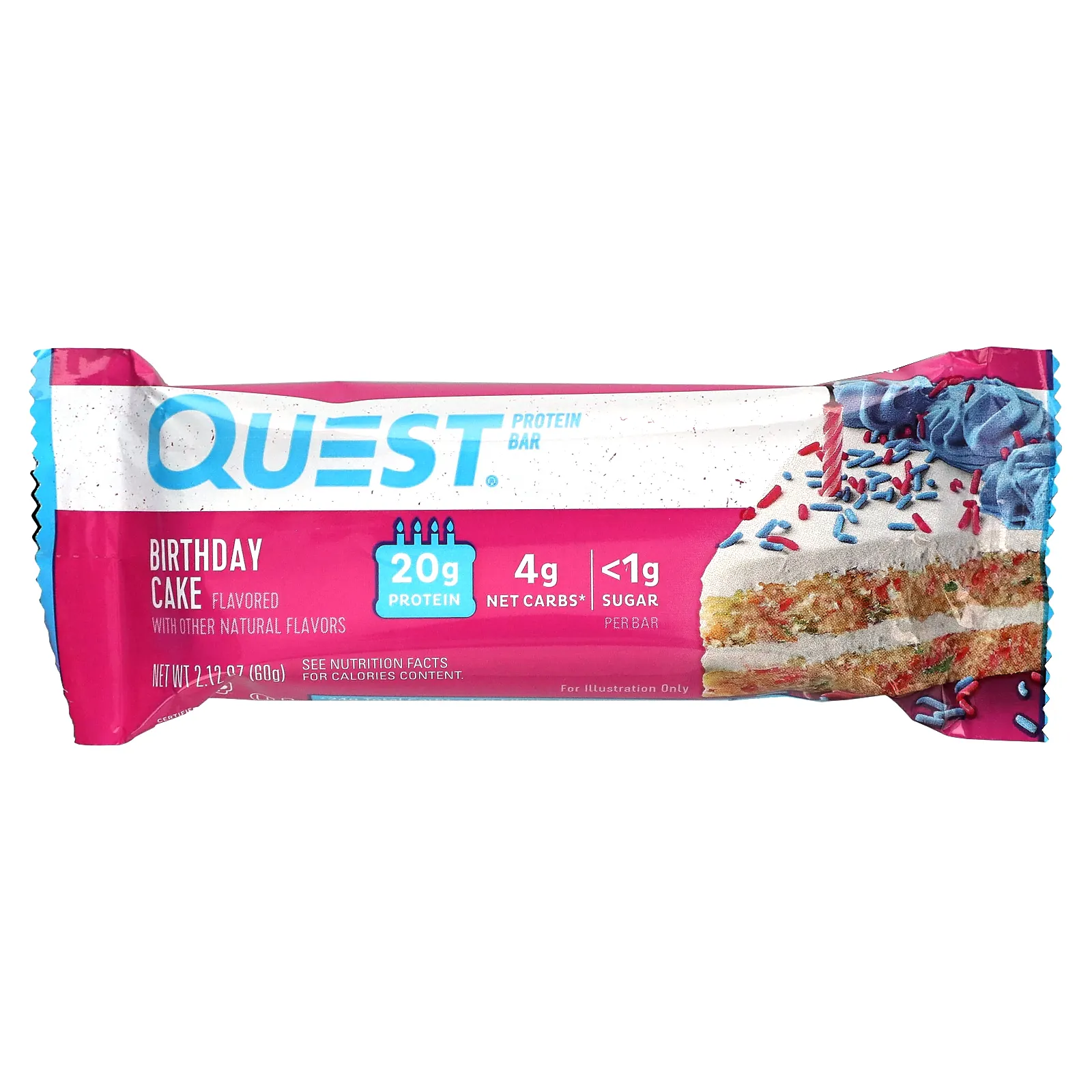 Quest Nutrition, протеиновый батончик, со вкусом праздничного торта, 12 батончиков, 60 г (2,12 унции) каждый