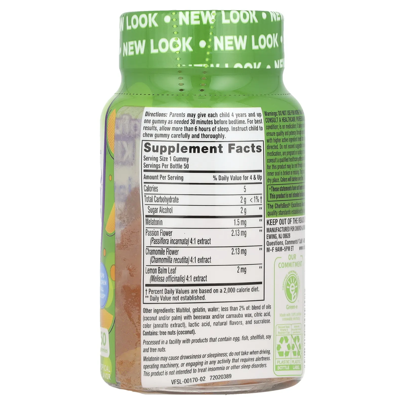 VitaFusion, Мелатонин для детей, для детей от 4 лет, натуральный тропический персик, 1,5 мг, 50 жевательных таблеток