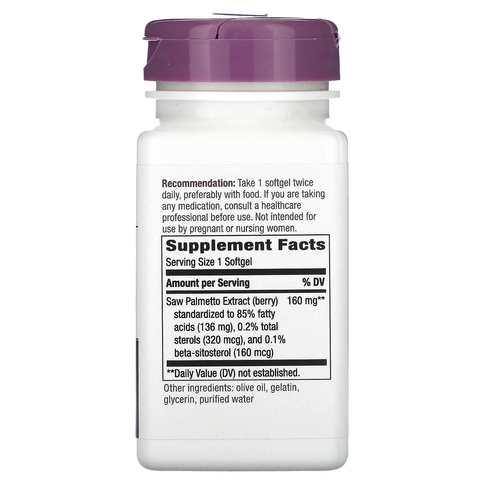 Nature's Way, Пальма сереноа, 160 мг, 60 мягких таблеток