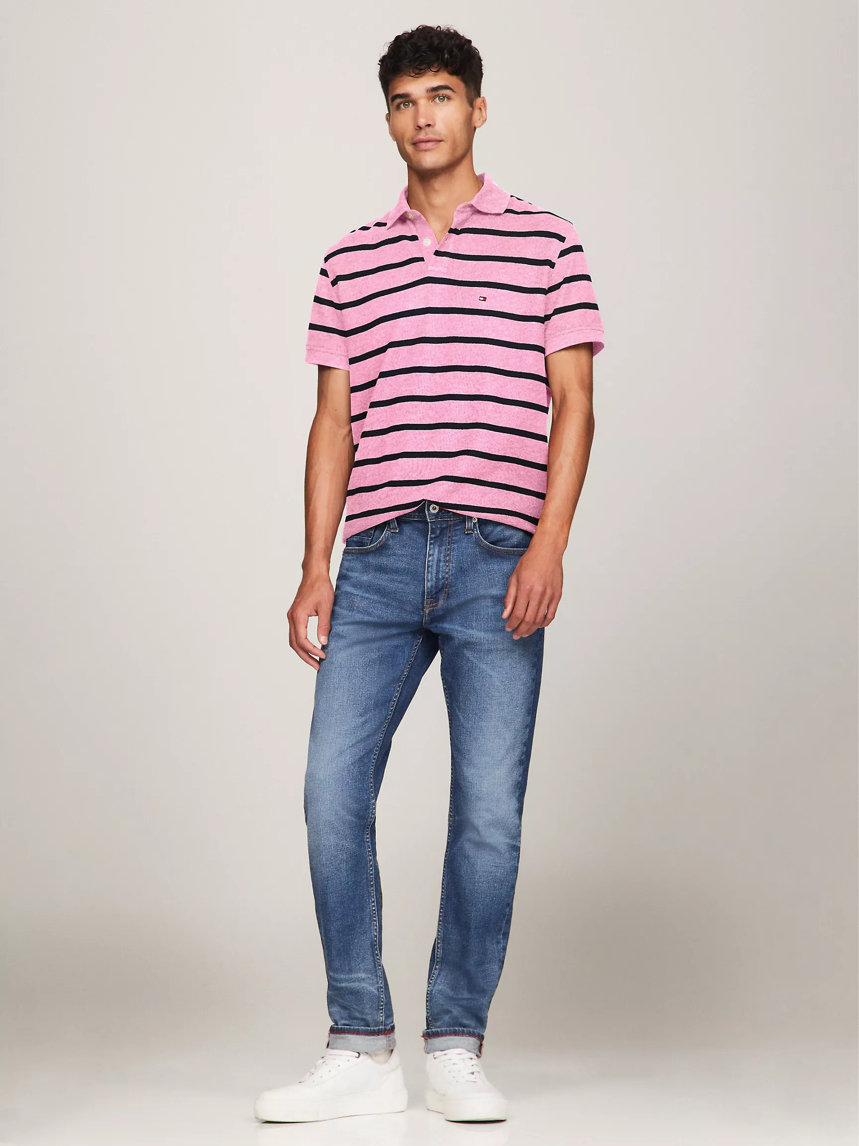 Мужское поло Tommy Hilfiger, Полосатое влагоотводящее поло стандартного кроя