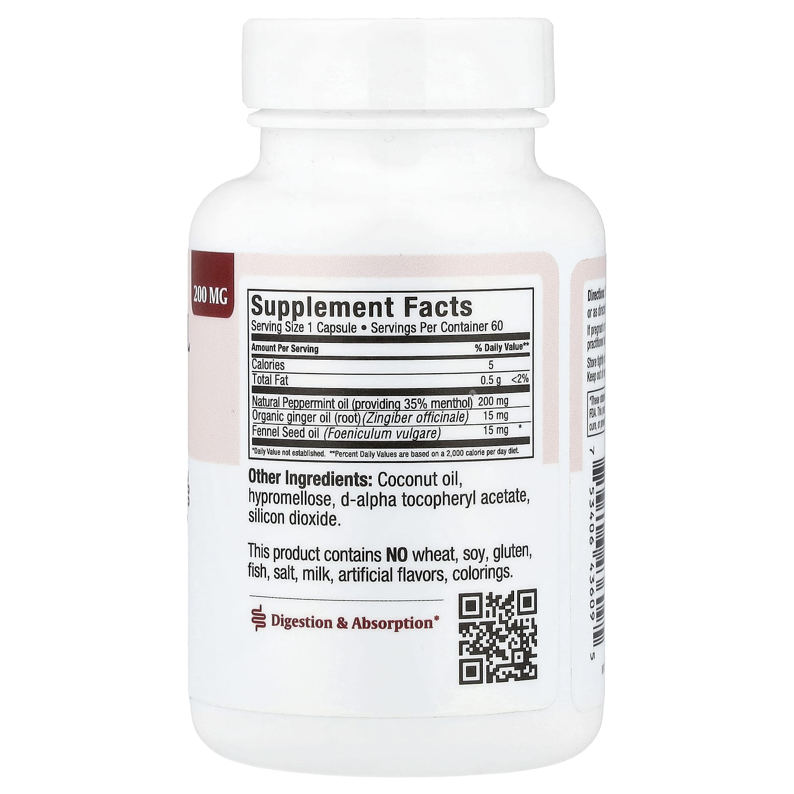 Maxi Health, масло перечной мяты, 60 капсул с отсроченным высвобождением