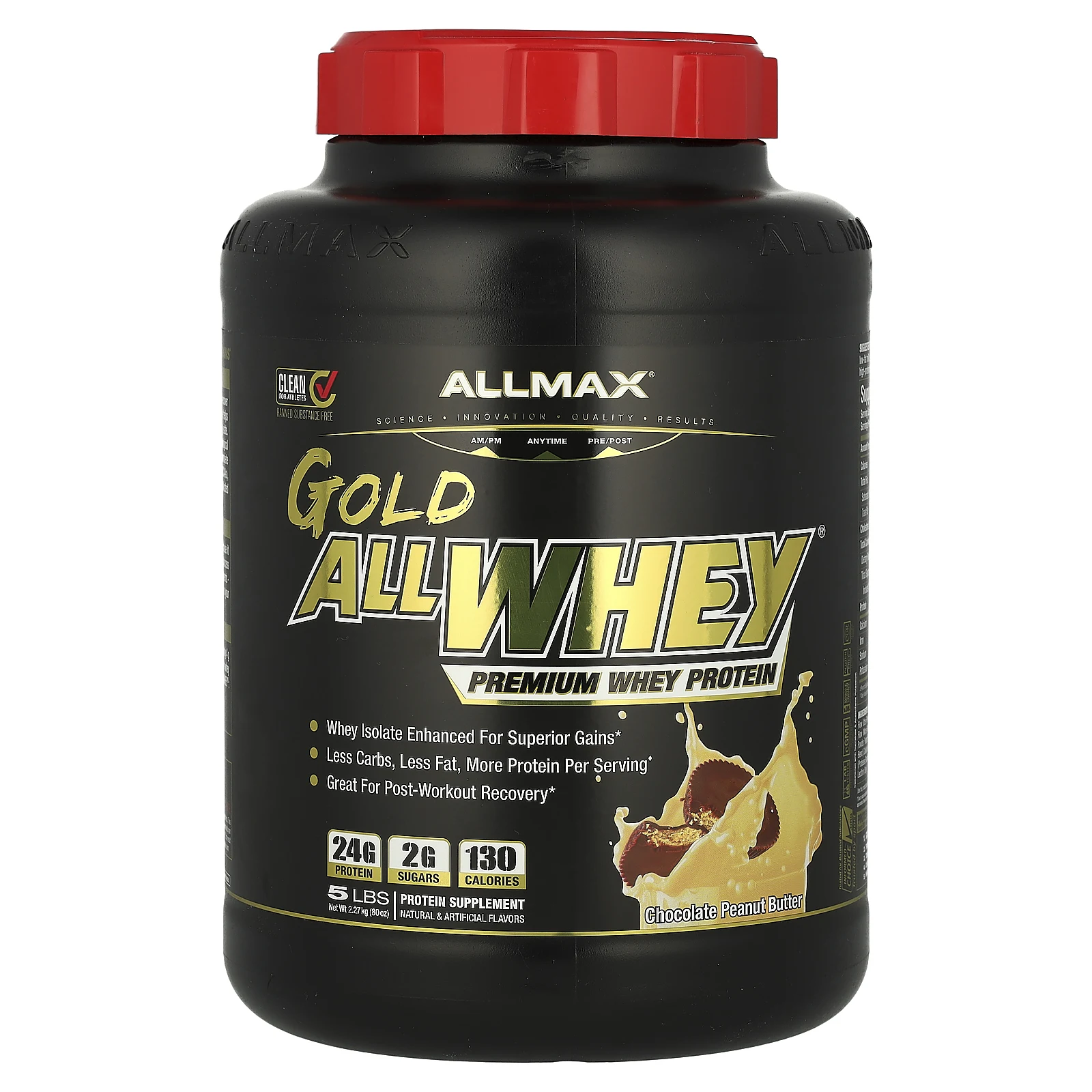 ALLMAX, Gold AllWhey, сывороточный протеин премиального качества, шоколад и арахисовое масло, 5 фунтов (5 фунтов)