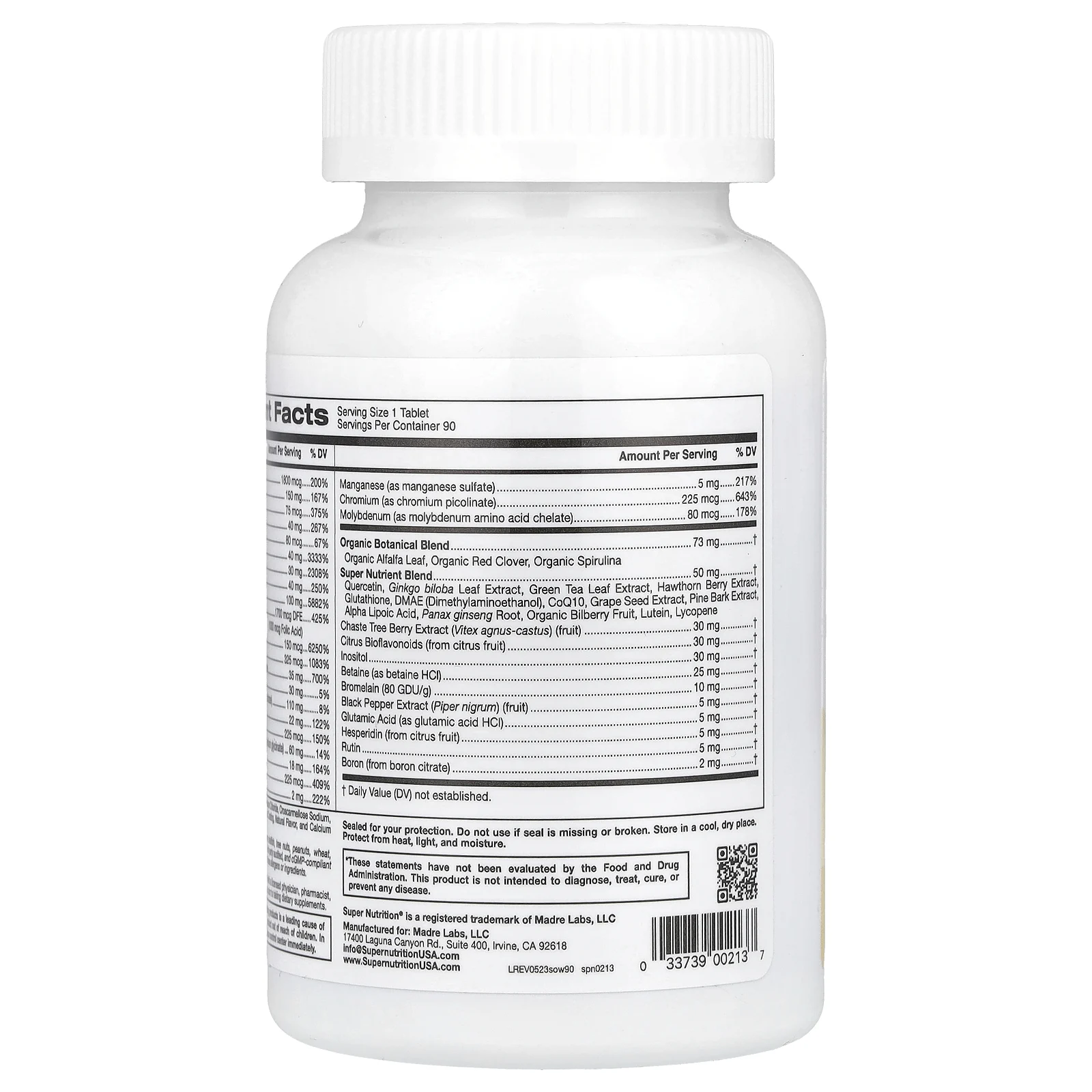 Super Nutrition, SimplyOne, мультивитамины и полезные травы для женщин, 90 таблеток