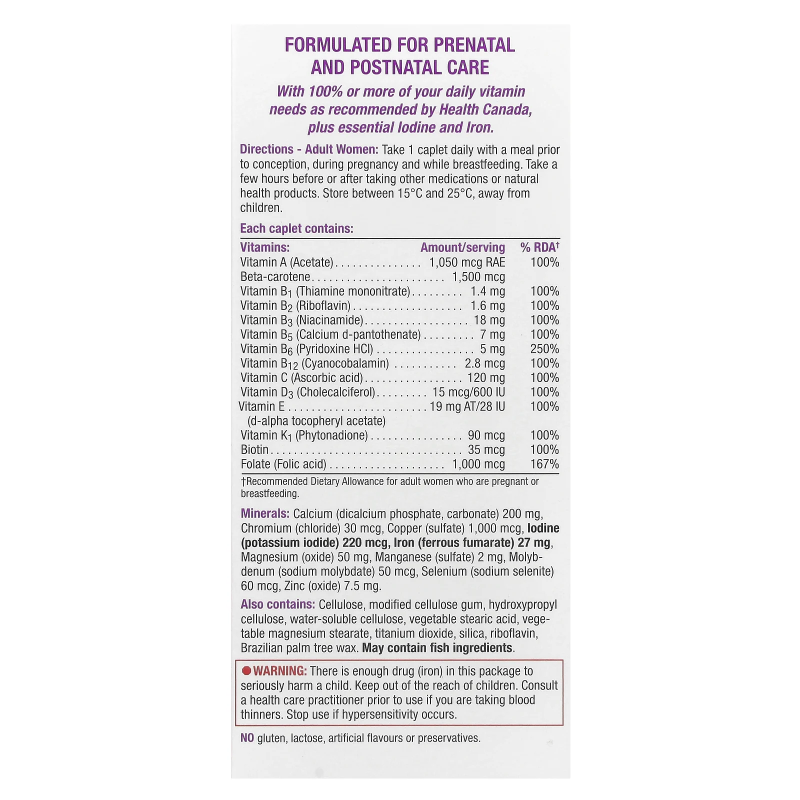 Jamieson Vitamins, Для беременных, 100% полноценный мультивитаминный комплекс, 100 капсул