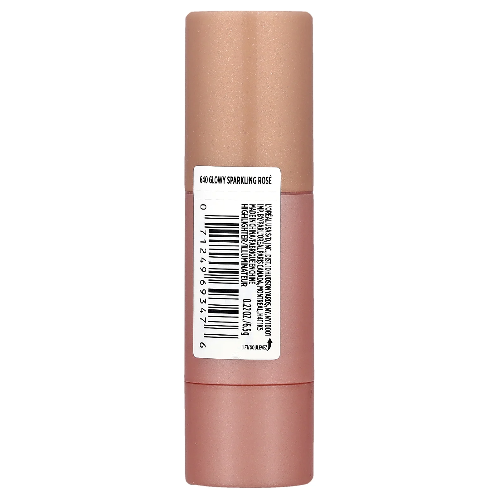 L'Oréal, Lumi, хайлайтер-стик Le Glow, оттенок 640 сияющий розовый, 6,5 г (0,22 унции)