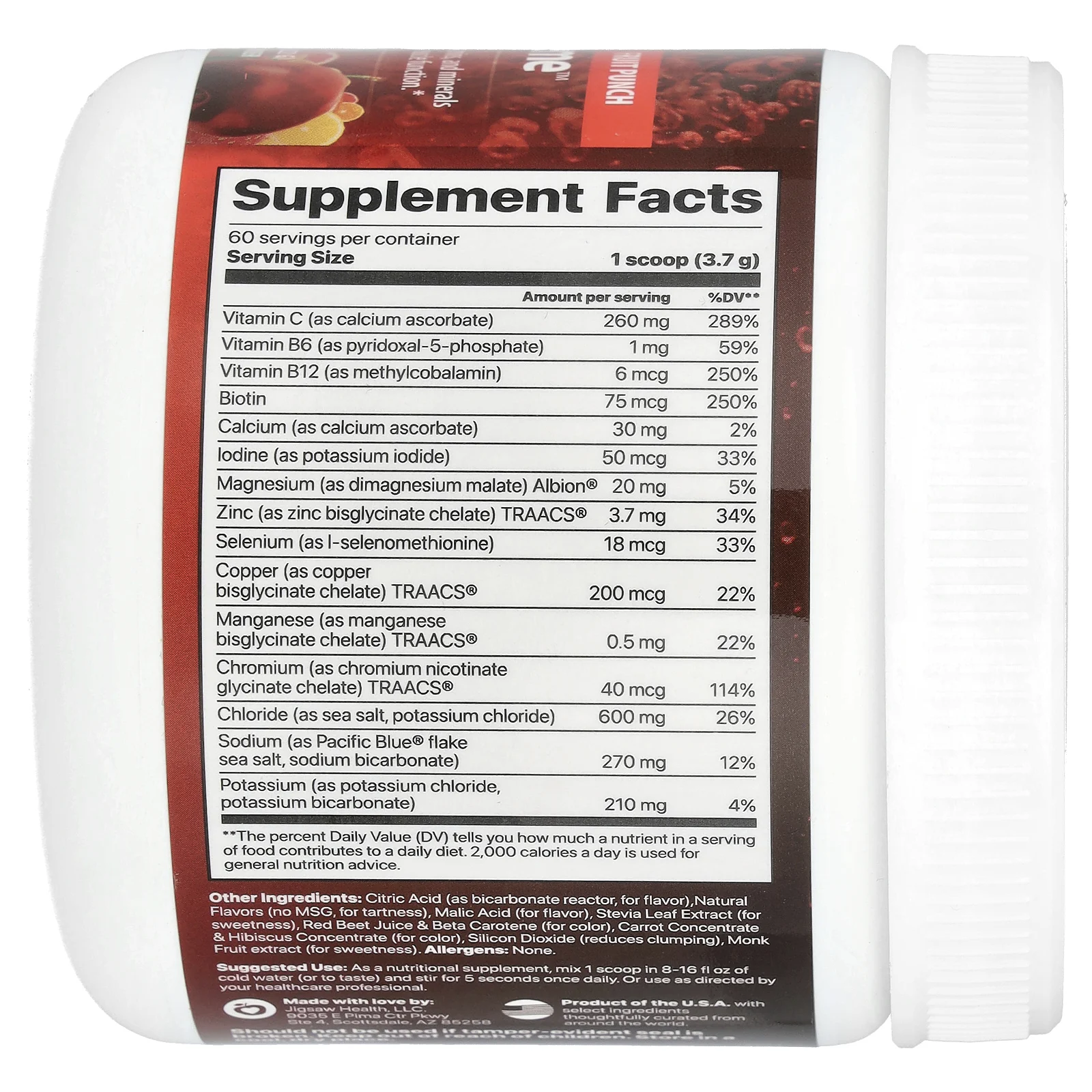 Jigsaw Health, Electrolyte Supreme, фруктовый пунш, 336 г (11,9 унции)