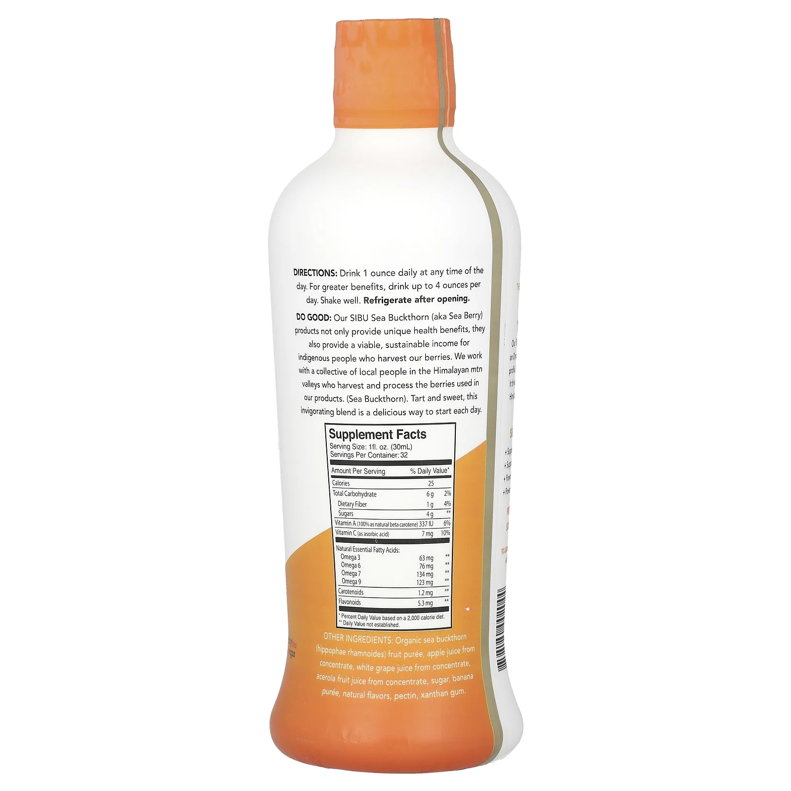 Sibu Beauty, Sea Berry Therapy, смесь омега-7, ежедневная облепиха, 946 мл (32 жидк. унции)