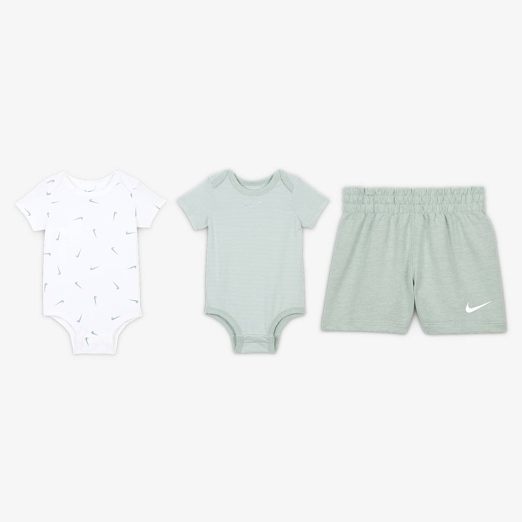 Nike Essentials Baby (0-9M) 3-Piece Striped Swooshfetti Set