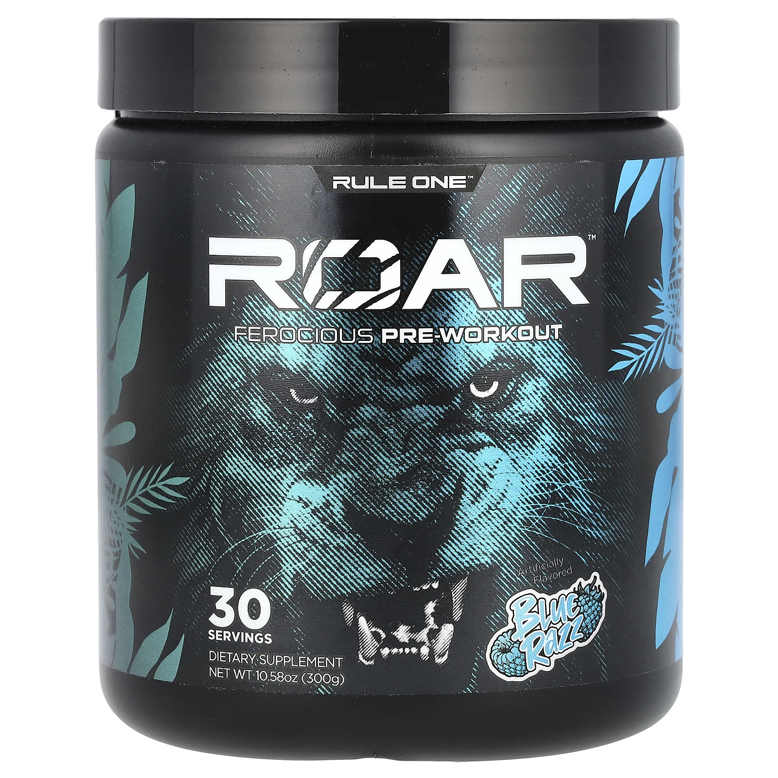 Rule One Proteins, Roar, Ferocious предтренировочный комплекс, со вкусом голубой малины, 300 г (10,58 унции)