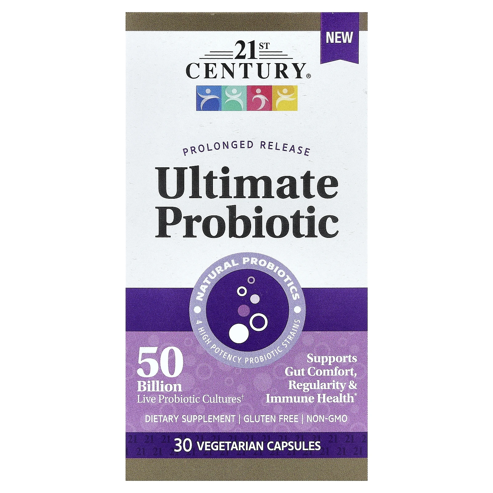 21st Century, Ultimate Probiotic, 50 млрд КОЕ, 30 вегетарианских капсул