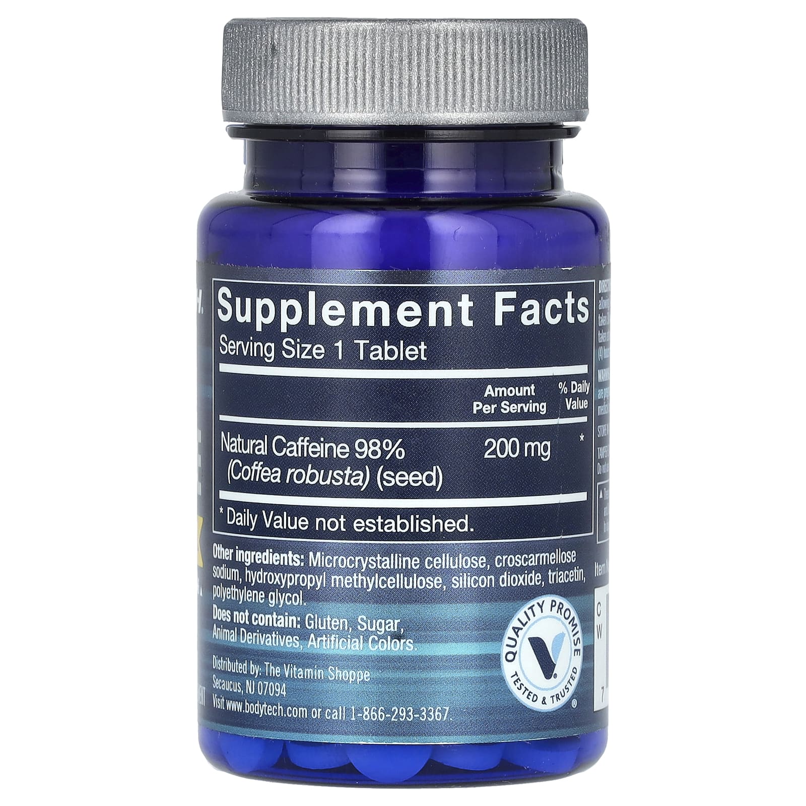 BodyTech, натуральный кофеин, 100 таблеток