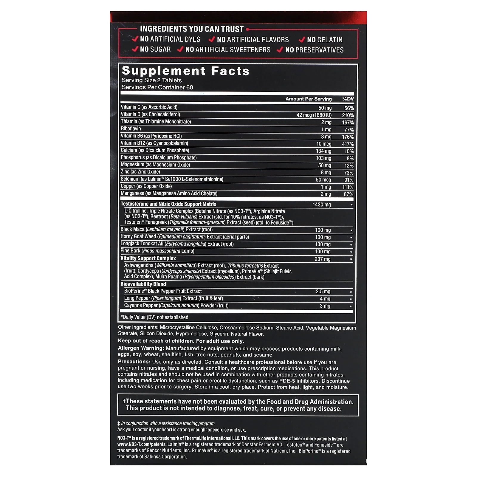 Force Factor, Test X180 Alpha V2`` 120 таблеток