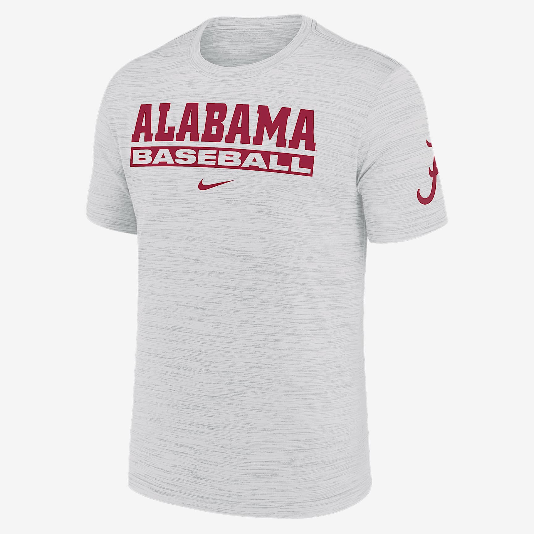 Alabama Crimson Tide Velocity Baseball Wordmark Stack Men's Nike Dri-FIT College T-Shirt