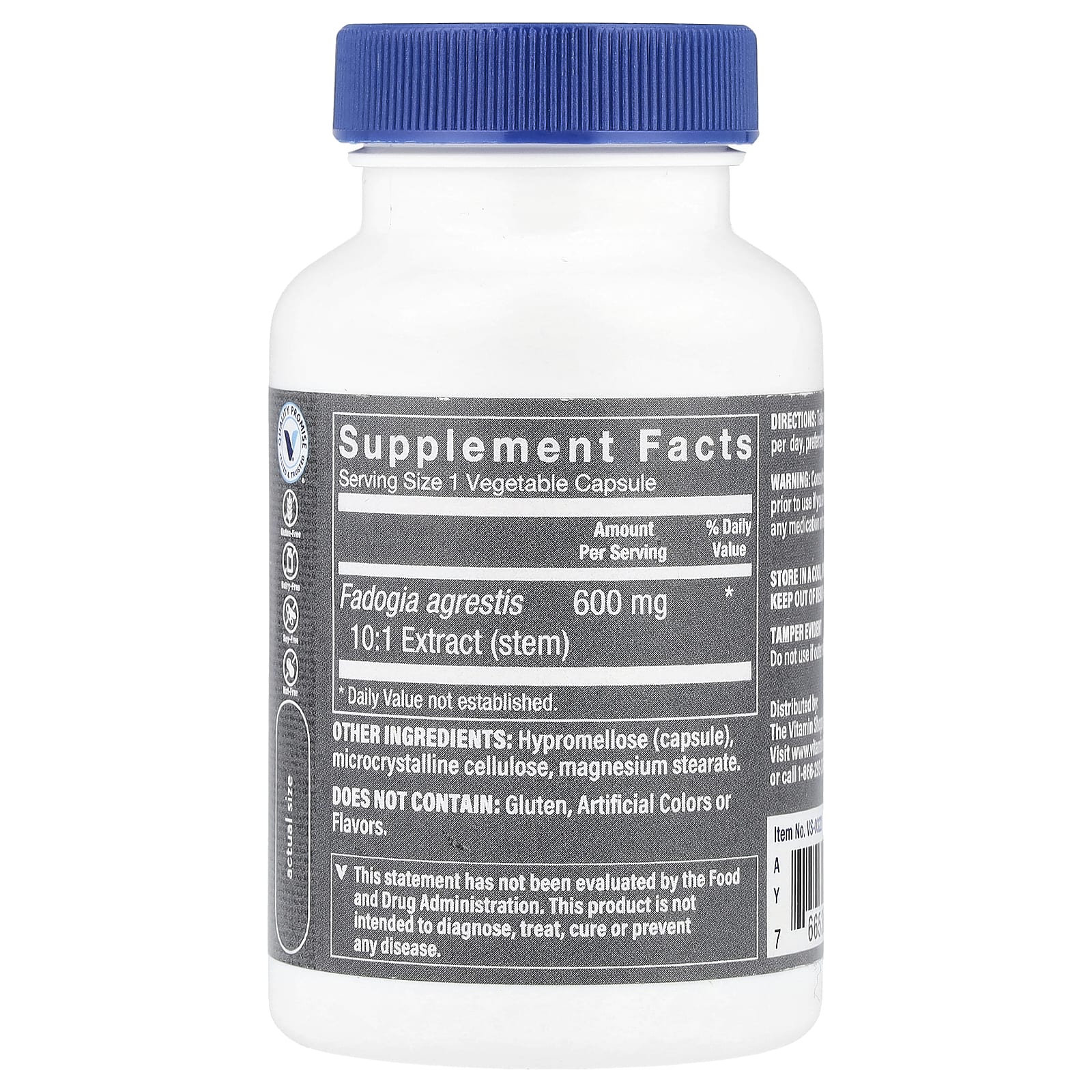 The Vitamin Shoppe, Fadogia Agrestis для мужчин, 600 мг, 60 растительных капсул