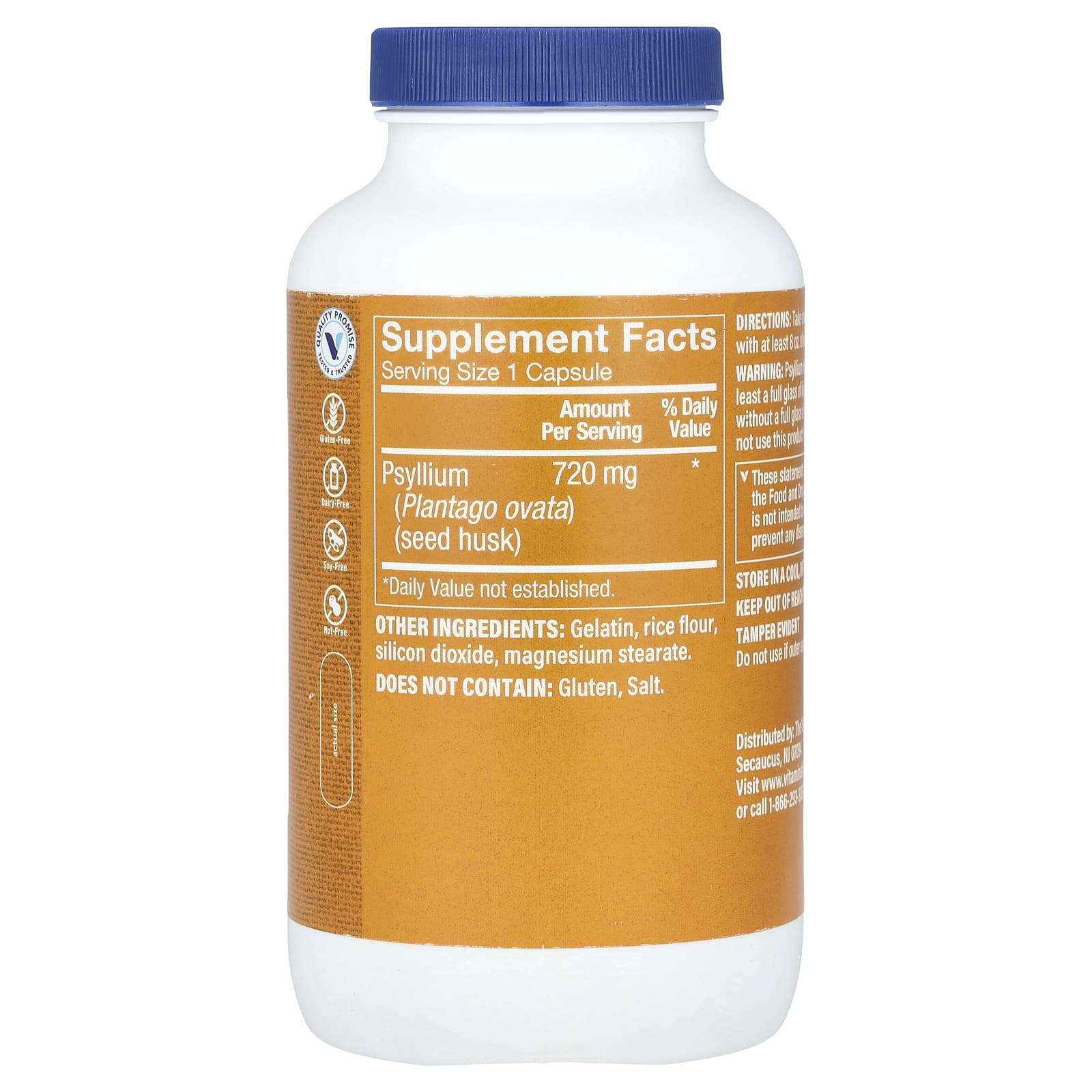 The Vitamin Shoppe, Шелуха семян подорожника, 300 капсул