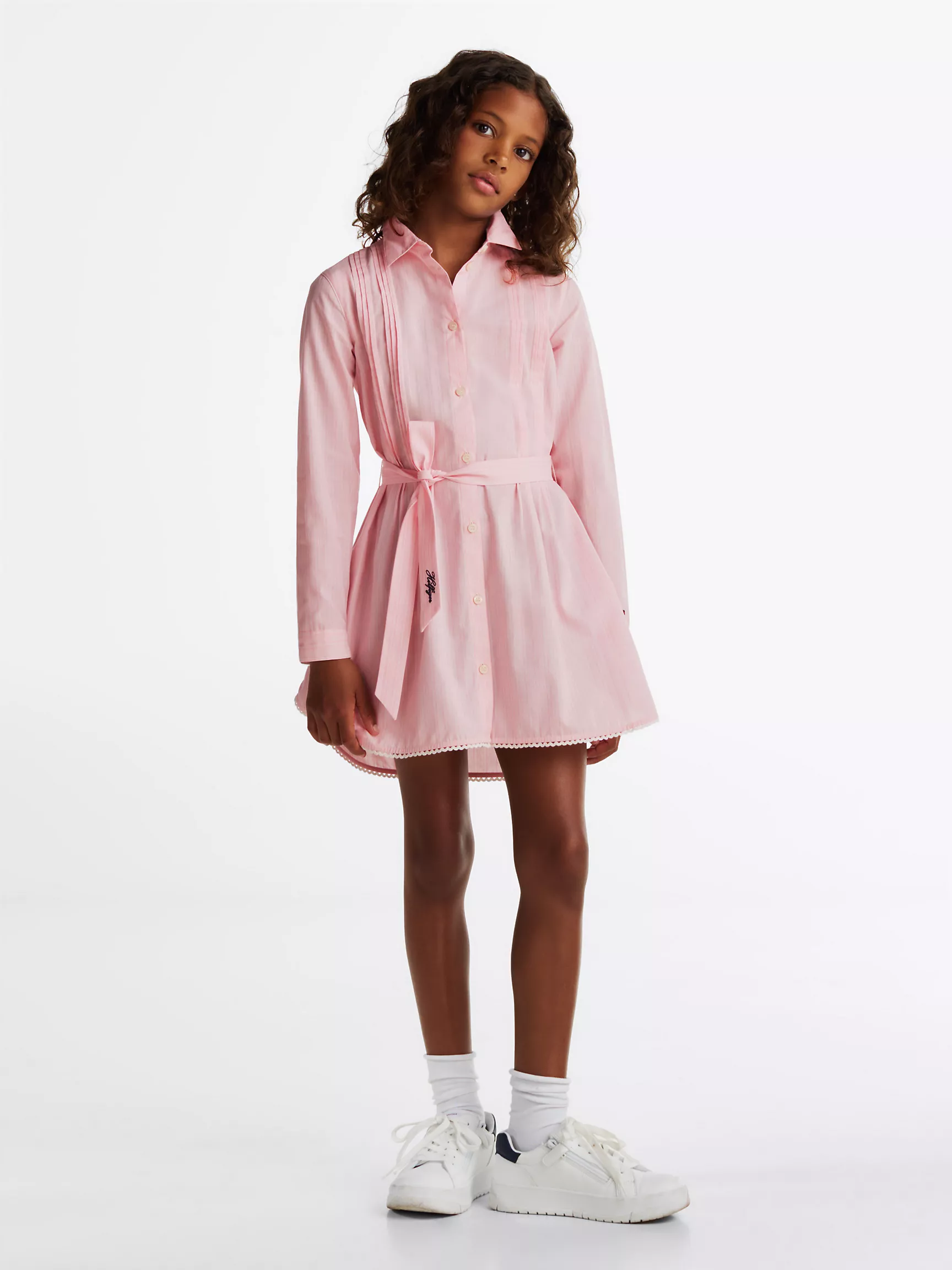 Платье для девочек Tommy Hilfiger, Детское платье-рубашка в полоску с длинным рукавом