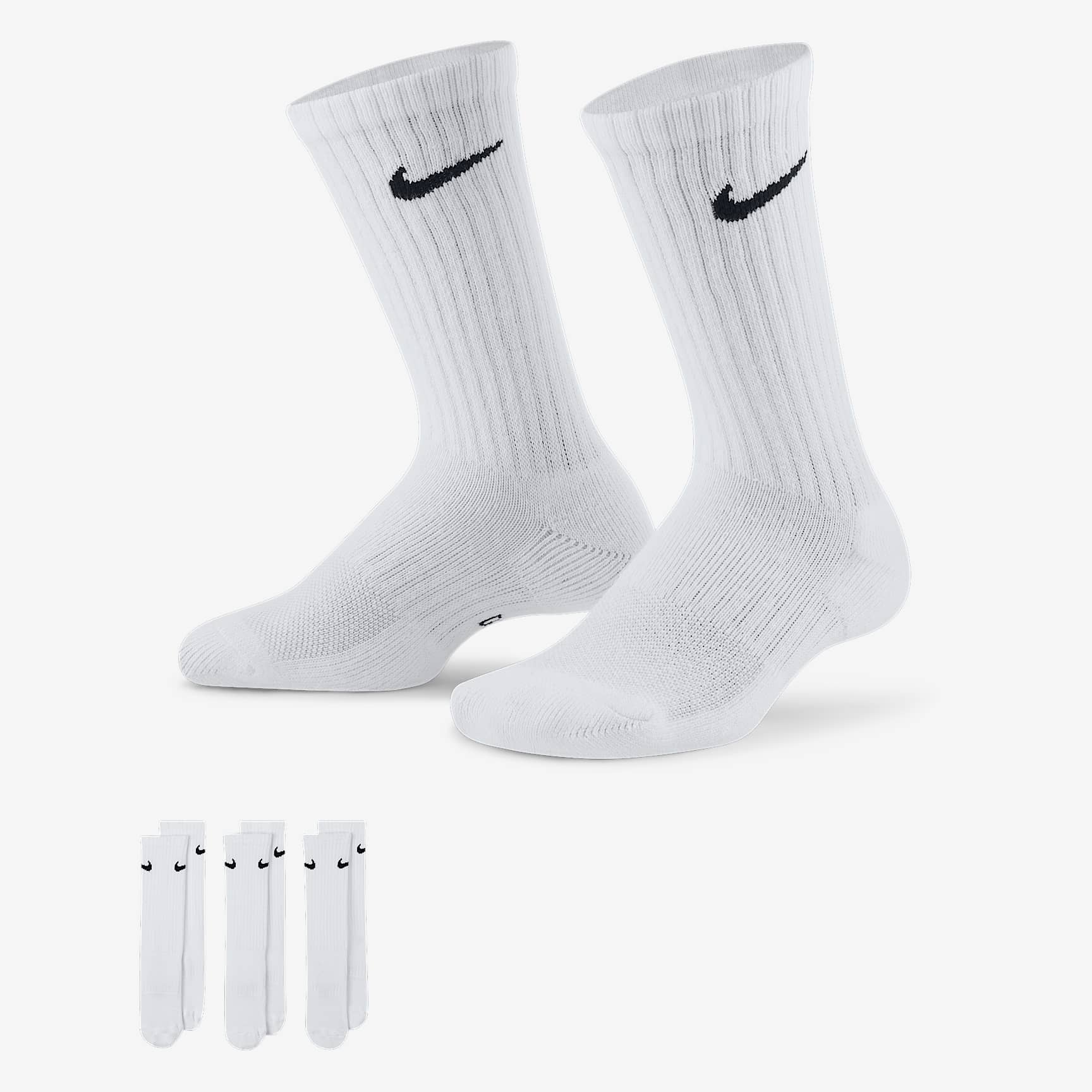 Nike Everyday Kids' Cushioned Crew Socks (3 Pairs)