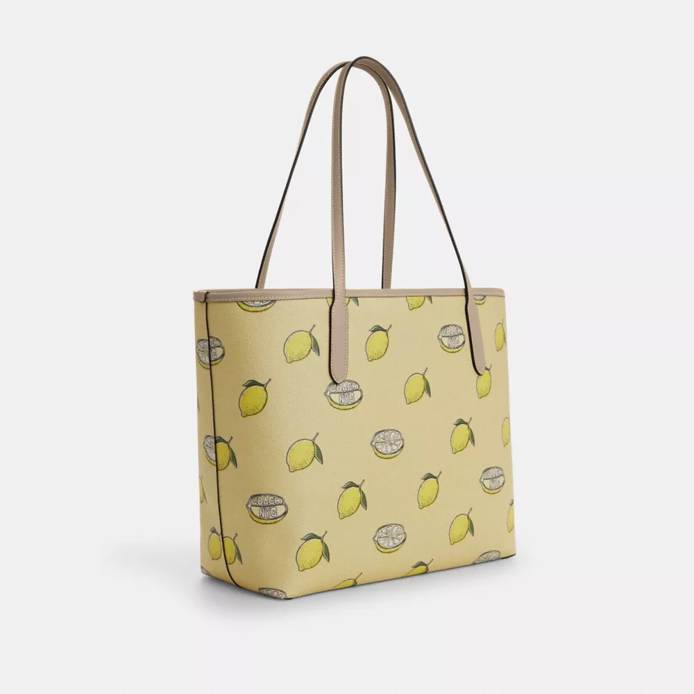 Сумка COACH City Tote Bag With Lemon Print