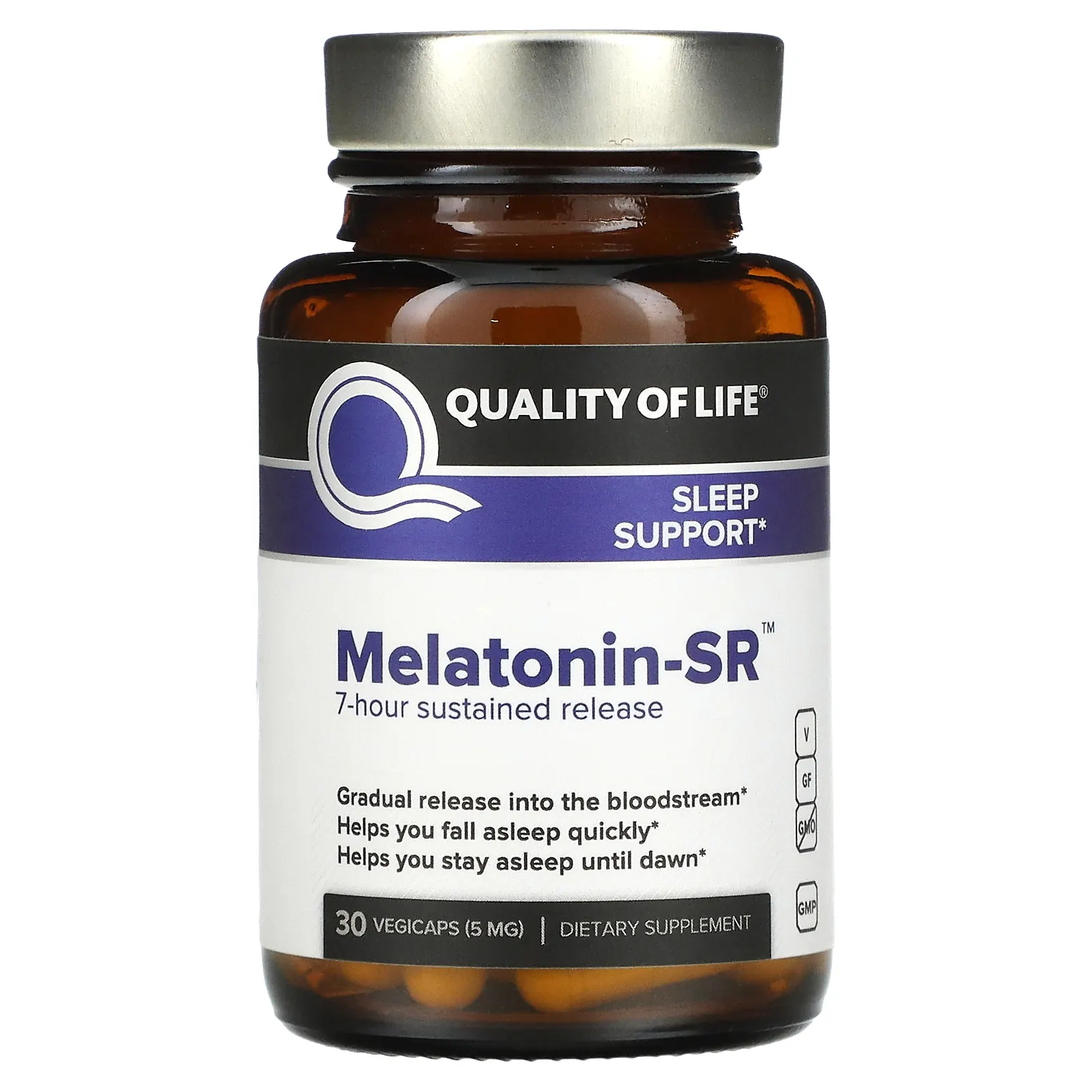 Quality of Life Labs, Melatonin-SR, 30 капсул в растительной оболочке