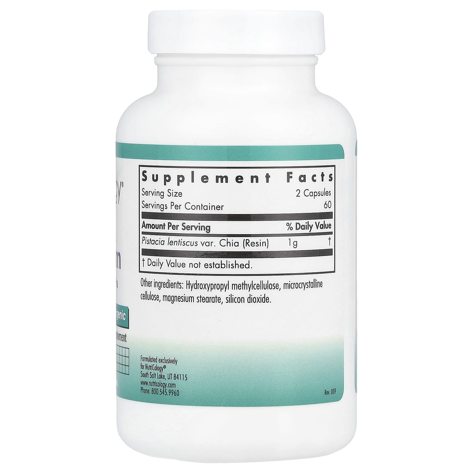 Nutricology, мастиковая смола, 120 вегетарианских капсул