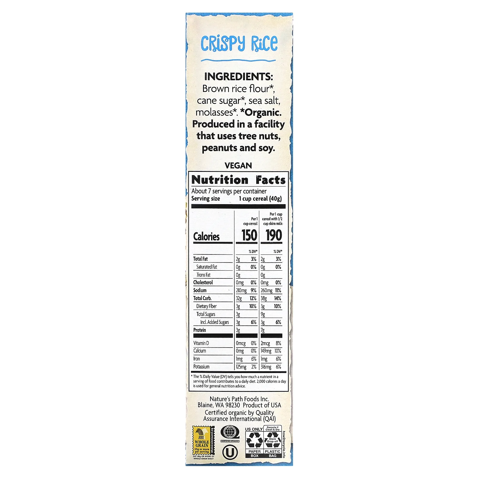 Nature's Path, хрустящие шарики из органического риса, 284 г (10 унций)