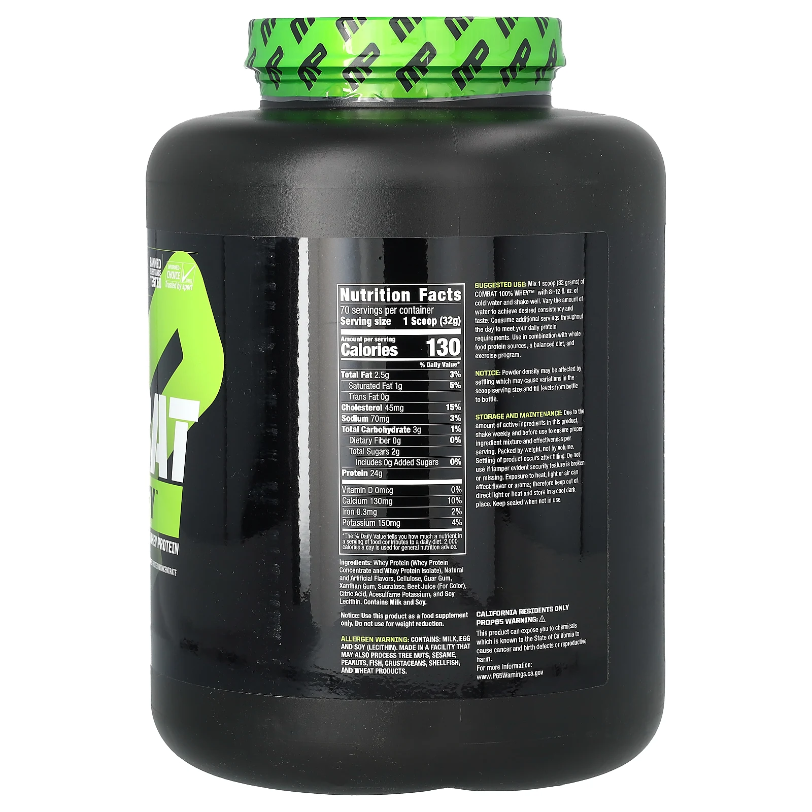 MusclePharm, Combat, 100% сывороточный протеин, со вкусом клубники, 2,27 кг (5 фунтов)