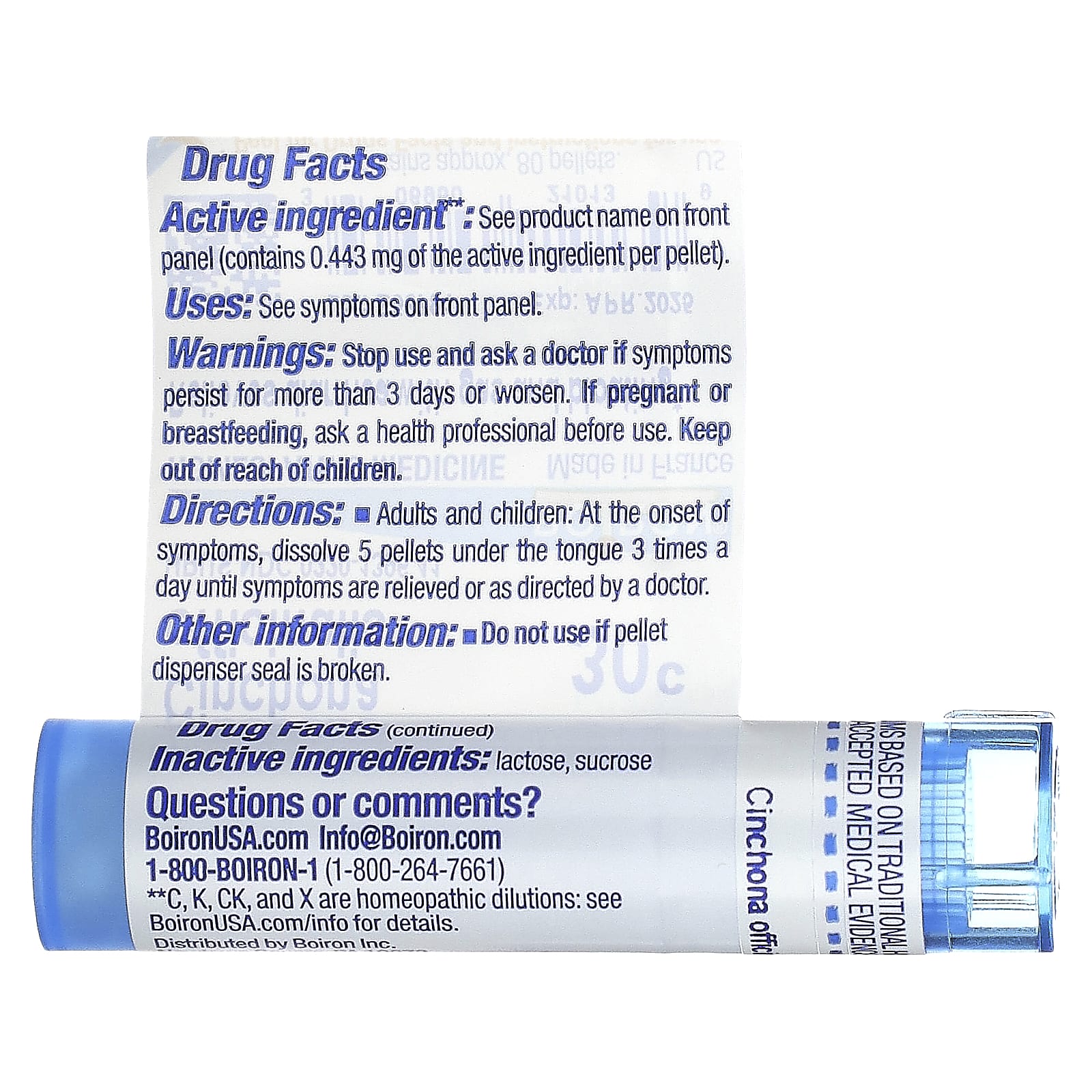 Boiron, Cinchona officinalis, 30C, прибл. 80 гранул