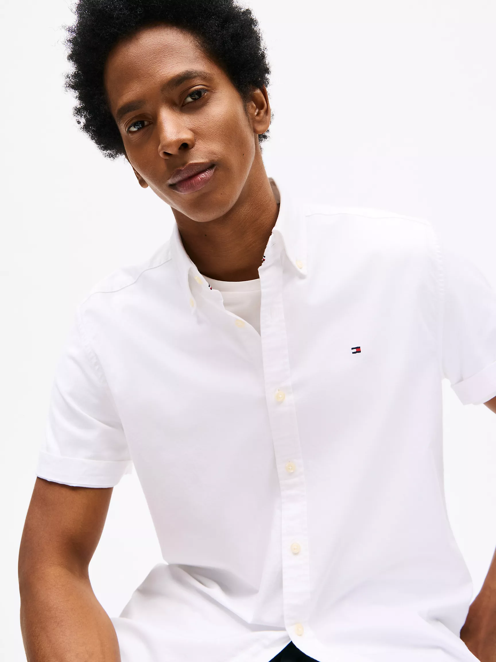 Мужская рубашка Tommy Hilfiger, Эластичная рубашка из оксфорда стандартного кроя