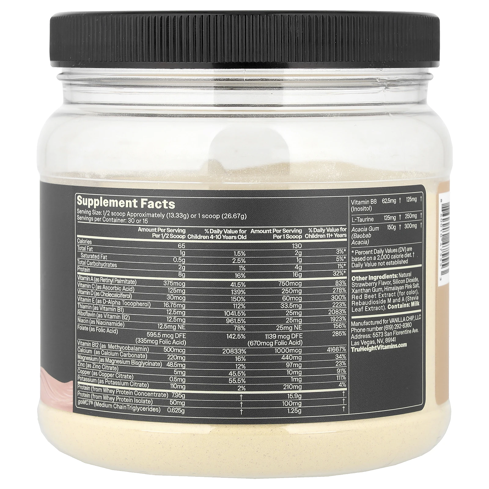 TruHeight, протеиновый коктейль для роста, для детей от 4 лет, клубничное молоко, 400 г (14 унций)