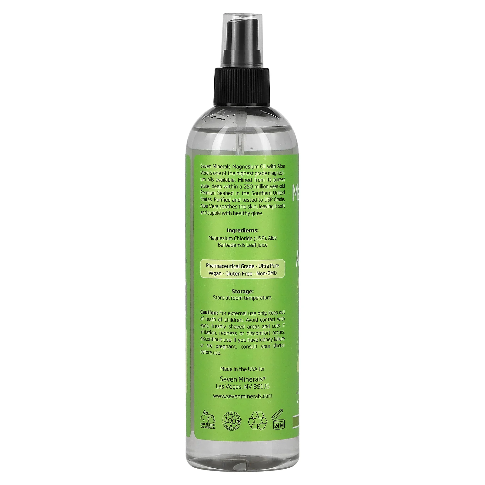 Seven Minerals, Магниевое масло с алоэ вера, 355 мл (12 жидк. Унций)