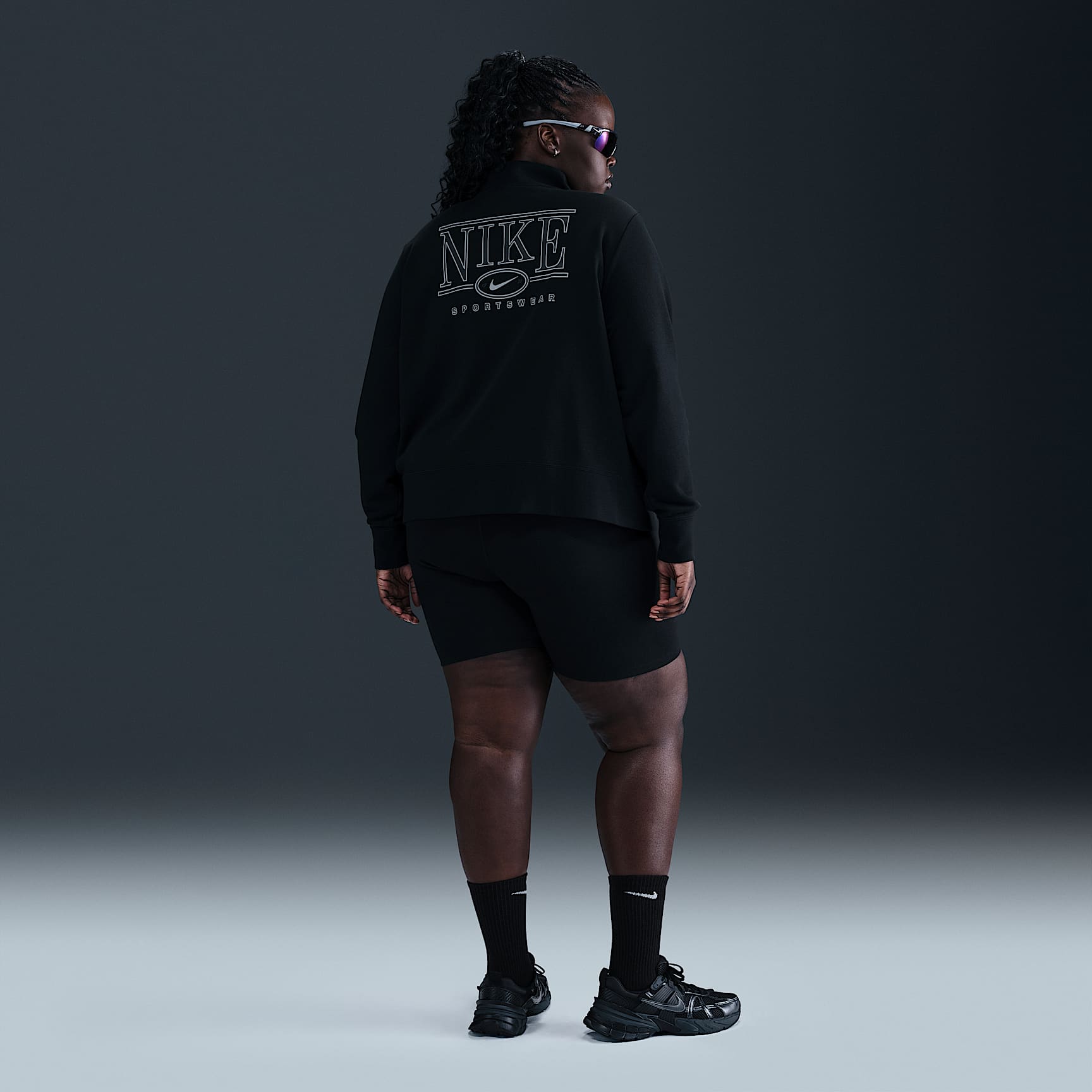 Nike Sportswear Club Fleece Women's Mock-Neck 1/2-Zip Graphic Top (Plus Size)