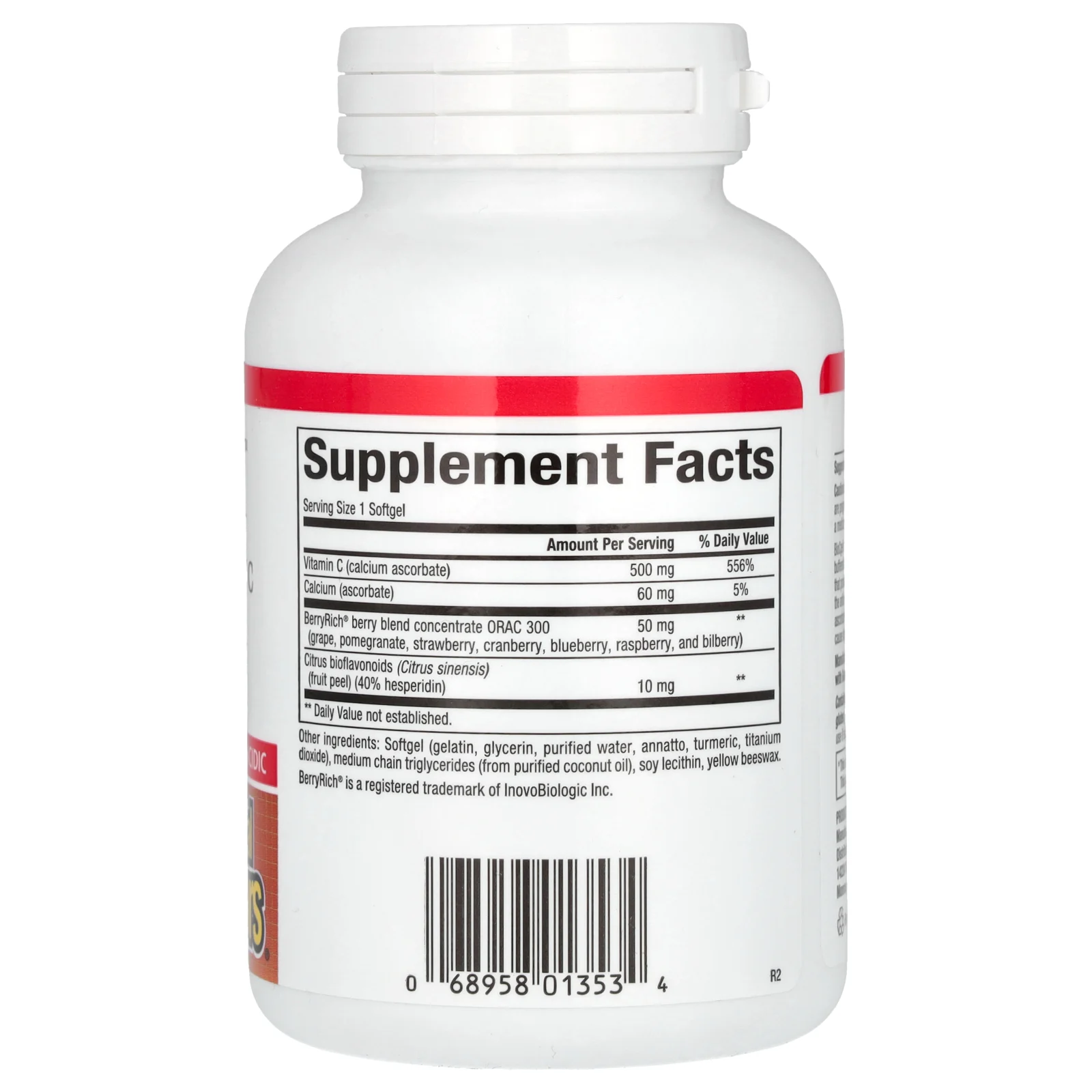 Natural Factors, BioCgel, буферизованный витамин C с BerryRich, 500 мг, 90 мягких таблеток