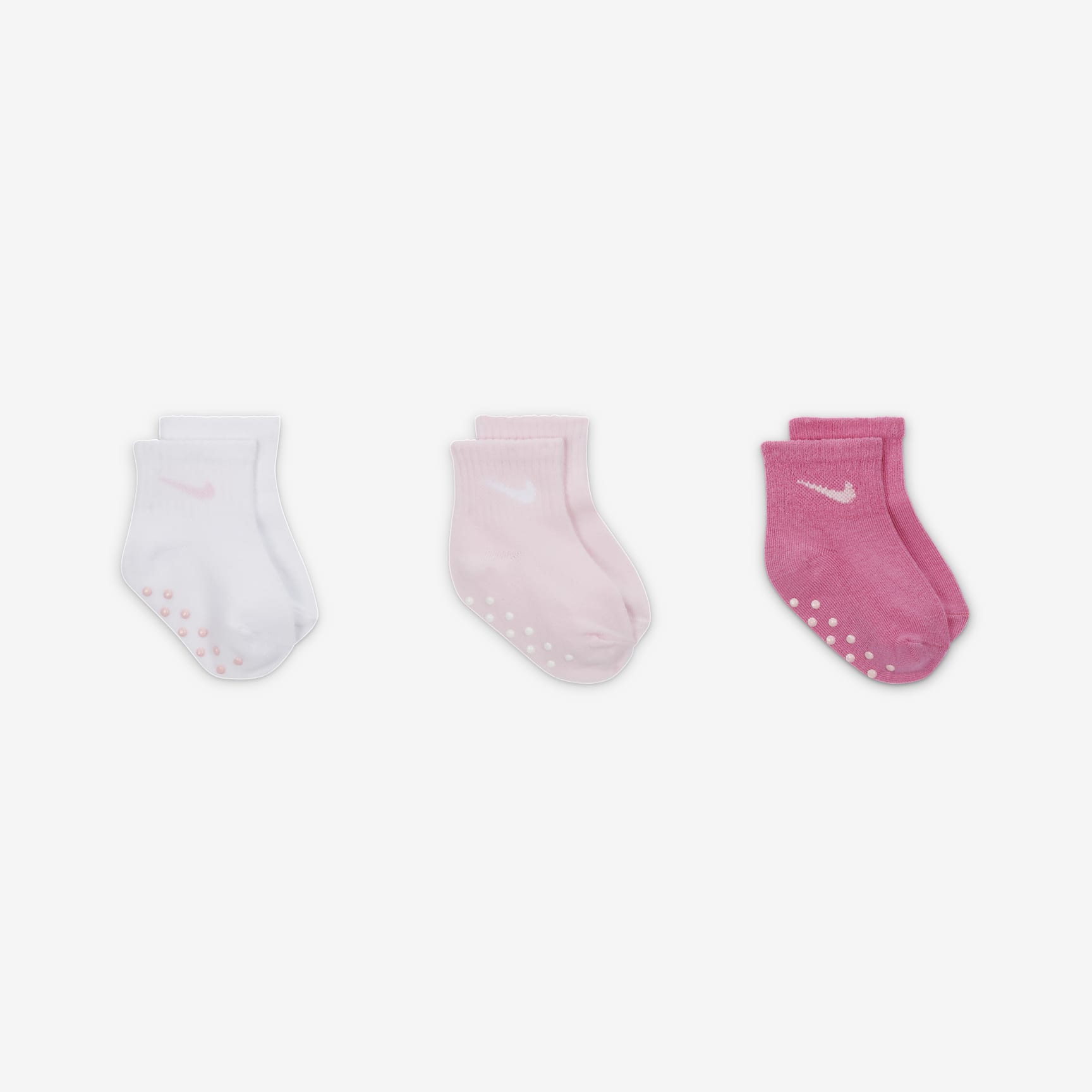 Nike Core Swoosh Baby Gripper Socks Box Set (3 Pairs)