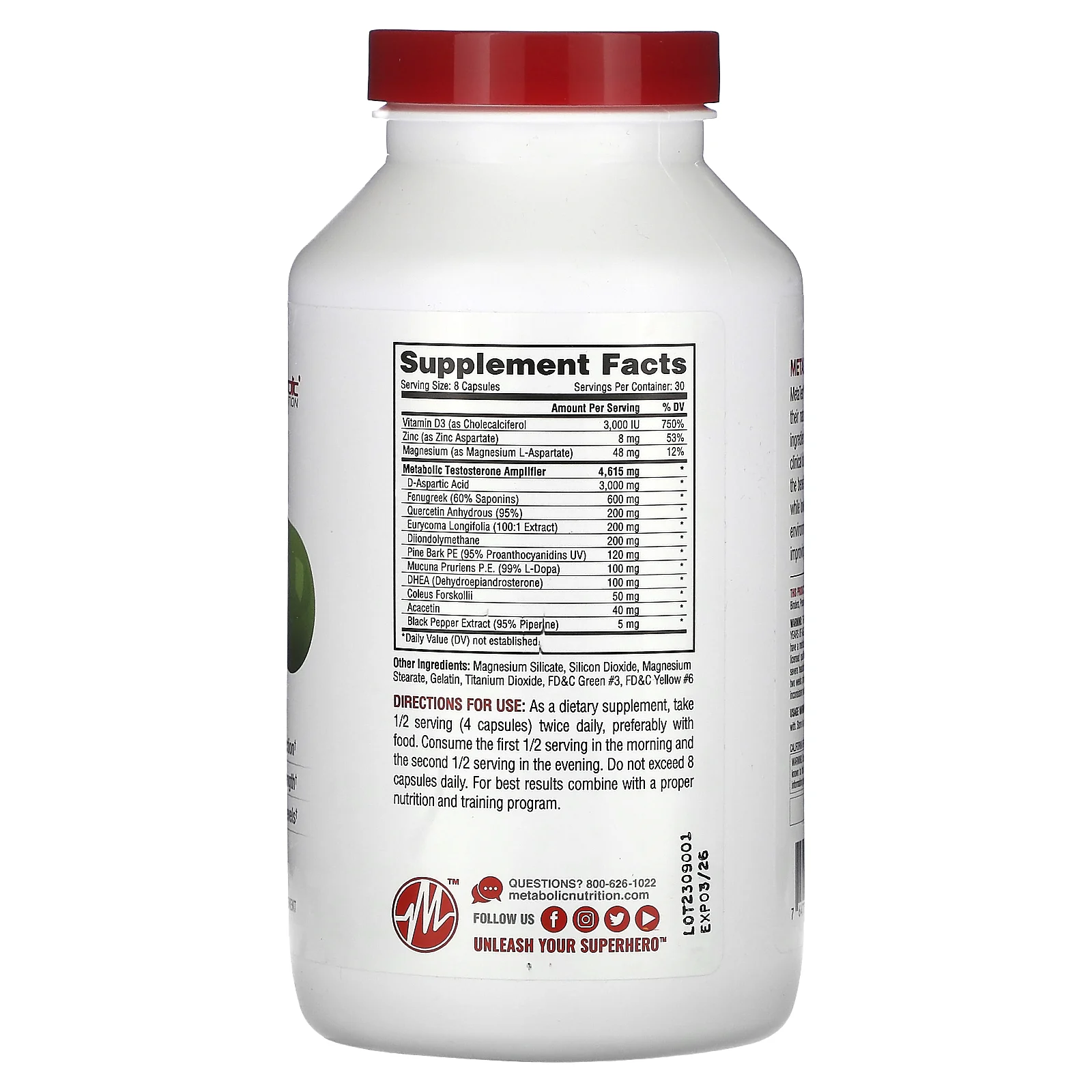 Metabolic Nutrition, Метатест`` 240 капсул