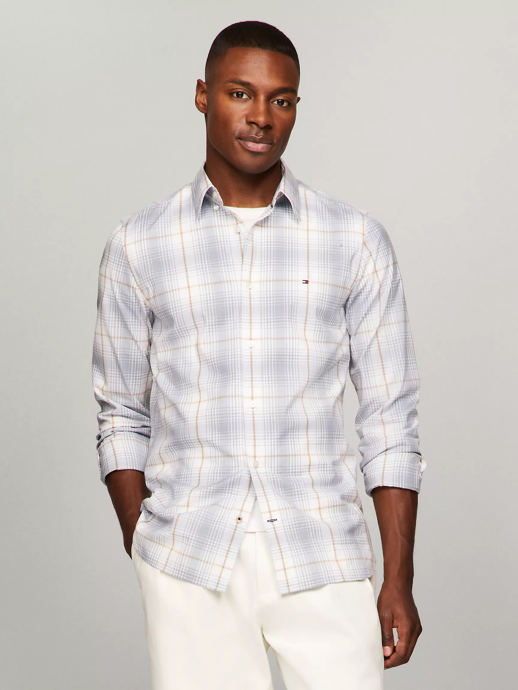 Мужская рубашка Tommy Hilfiger, Клетчатая рубашка стандартного кроя из поплина