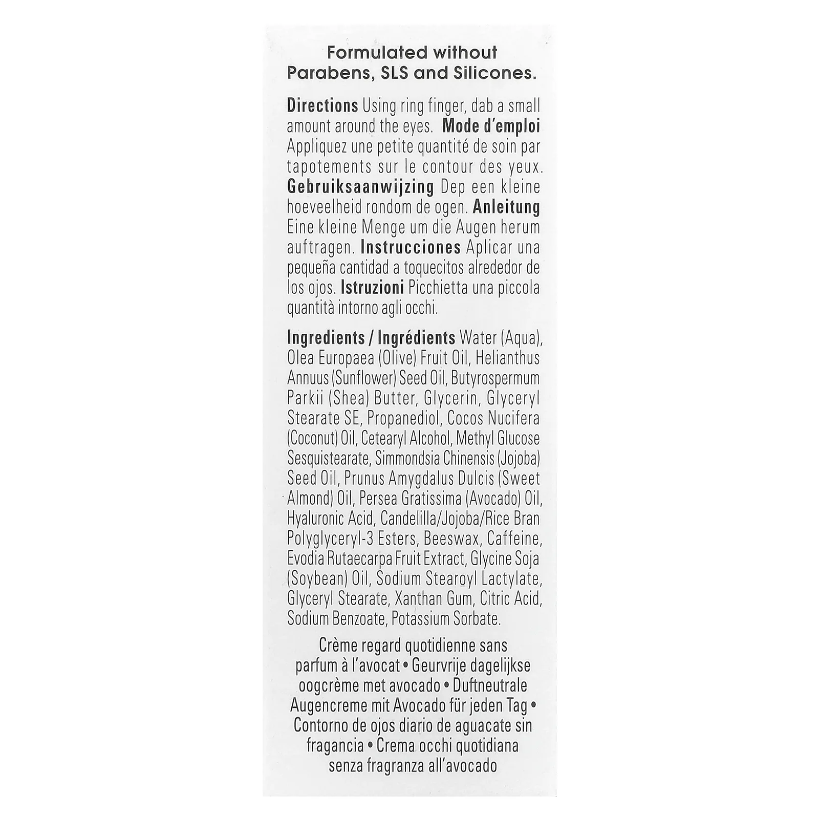 Yes To, Ежедневный крем для кожи вокруг глаз с авокадо, для сухой кожи, без отдушек, 15 мл (0,5 жидк. Унции)