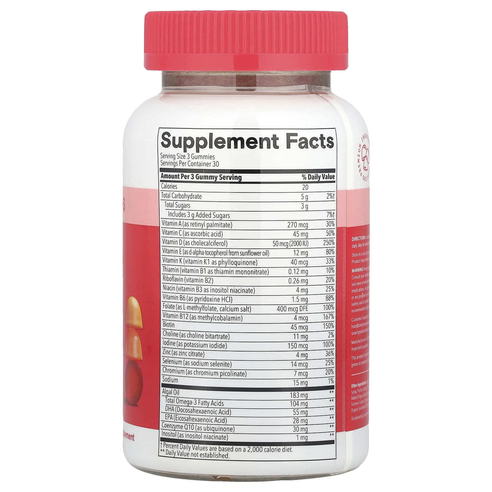 SmartyPants, Женские жевательные конфеты с омега-добавками, клубничный, апельсиновый и лимонный крем, 90 жевательных таблеток