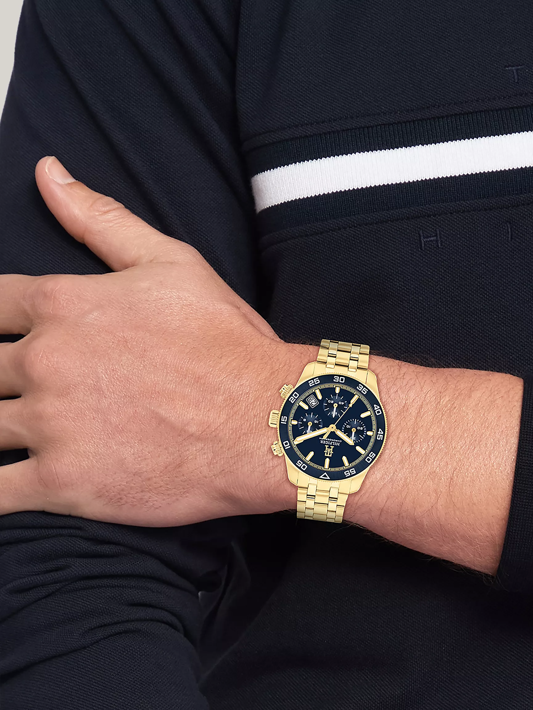 Мужские часы Tommy Hilfiger, Хронограф 41 мм TH85 с синим циферблатом
