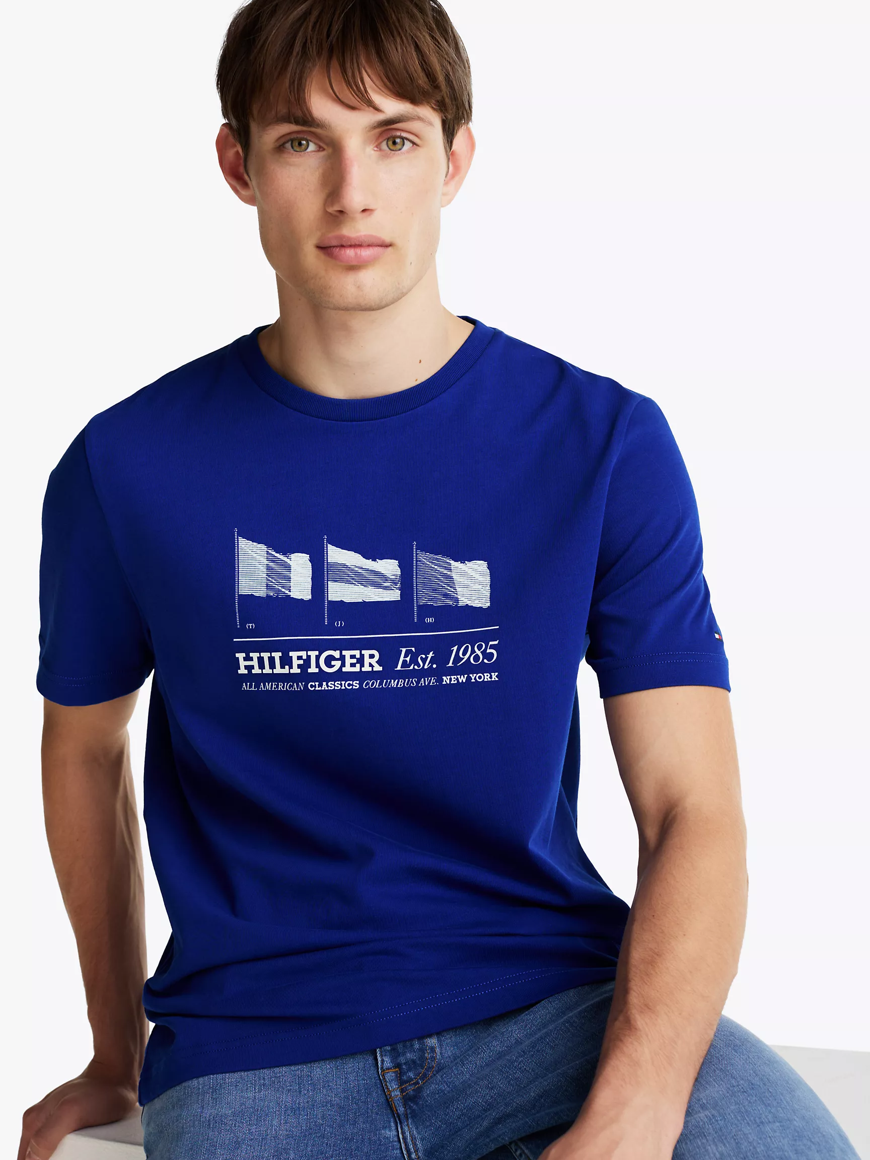 Мужская футболка Tommy Hilfiger, Футболка с вышитыми флагами Hilfiger