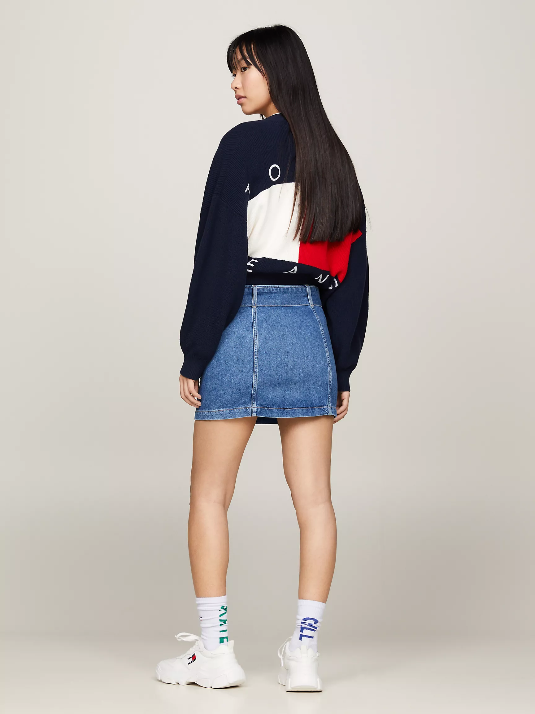 Женская юбка Tommy Hilfiger, Джинсовая мини-юбка А-силуэта с поясом и молнией