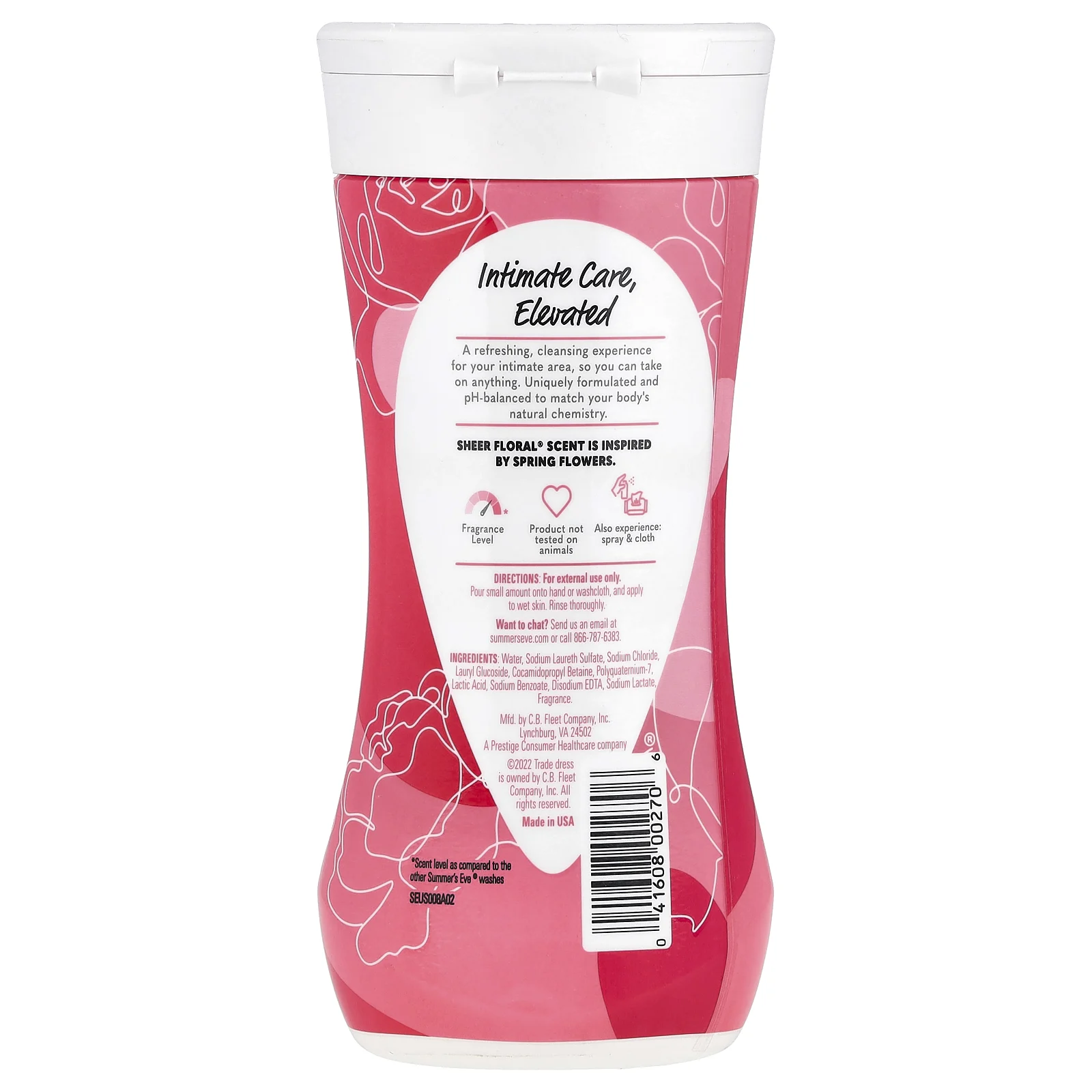 Summer's Eve, Очищающая жидкость 5 в 1, с прозрачным цветком, 266 мл (9 жидк. Унций)