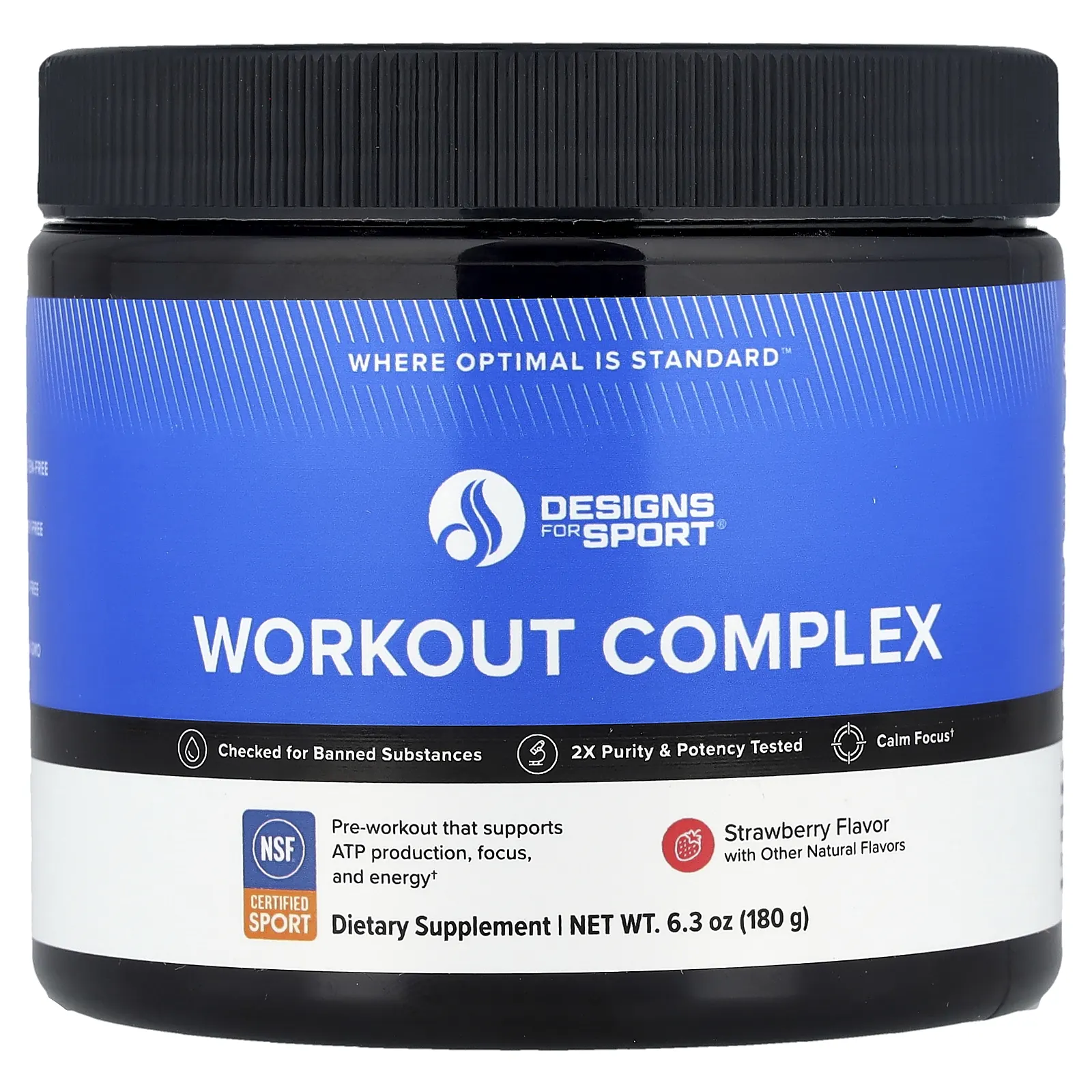 Designs For Health, Designs for Sport®, комплекс для тренировок, клубника, 180 г (6,3 унции)