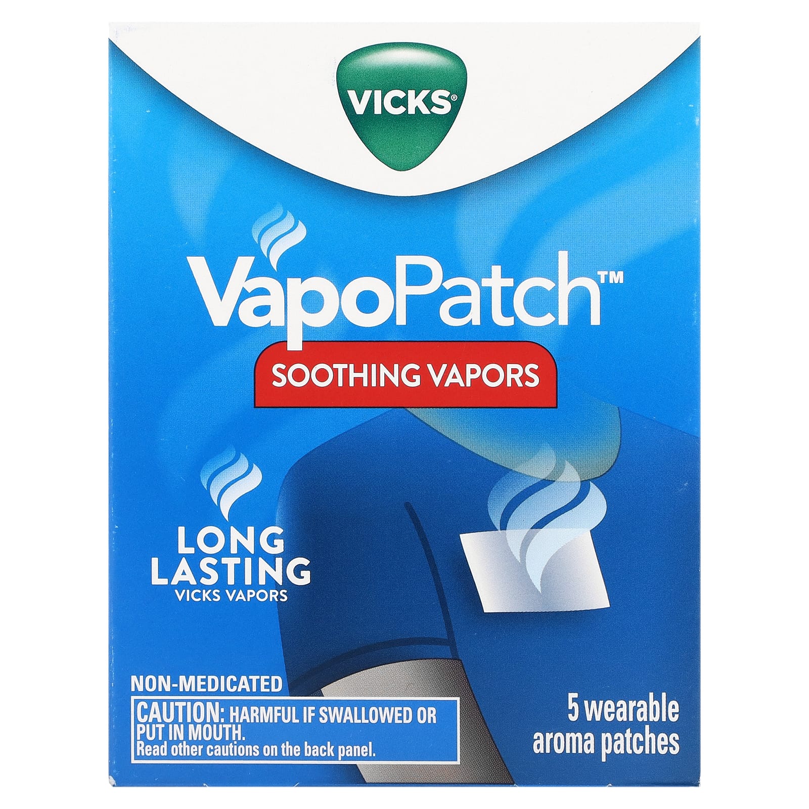 Vicks, VapoPatch, Soothing Vapors, 5 патчей с ароматом для ношения